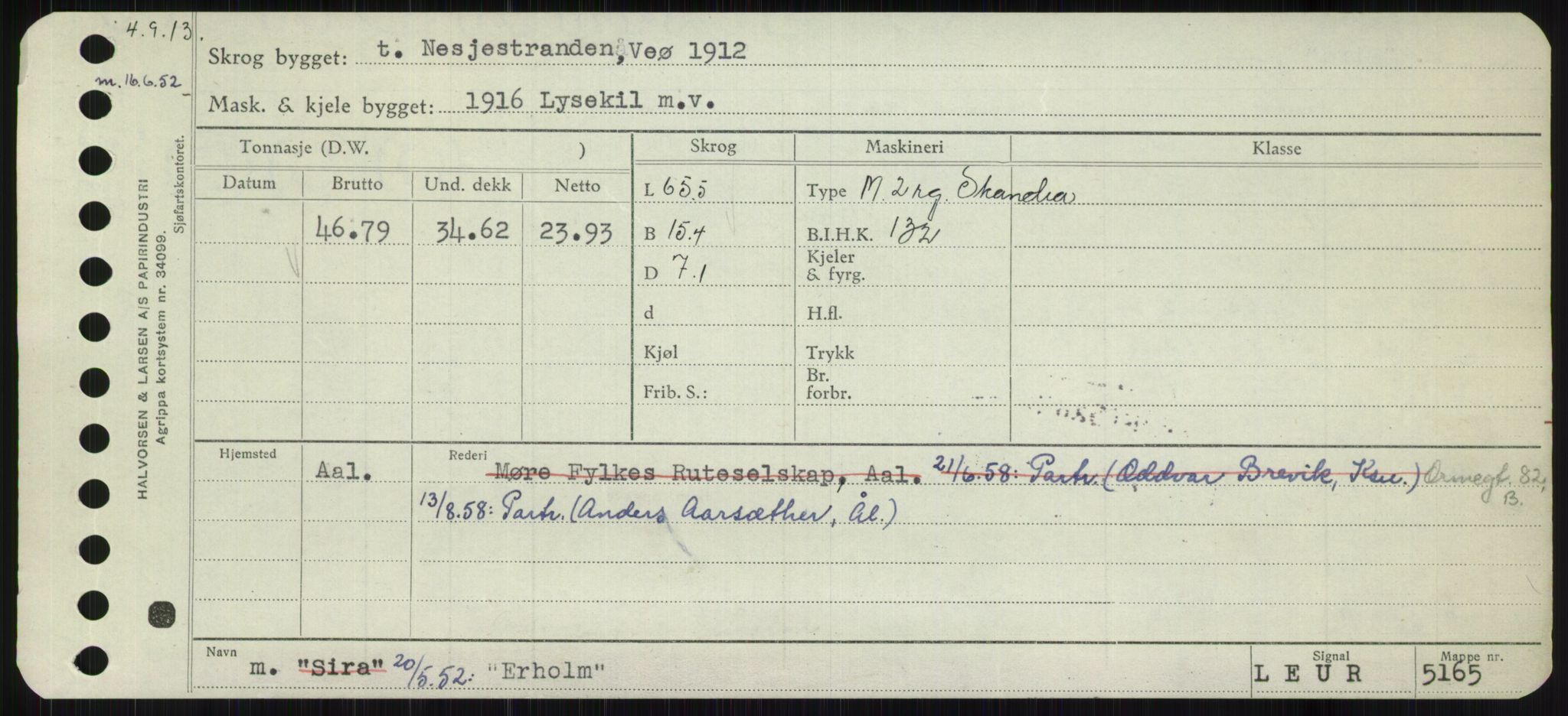 Sjøfartsdirektoratet med forløpere, Skipsmålingen, AV/RA-S-1627/H/Ha/L0002/0001: Fartøy, Eik-Hill / Fartøy, Eik-F, p. 187