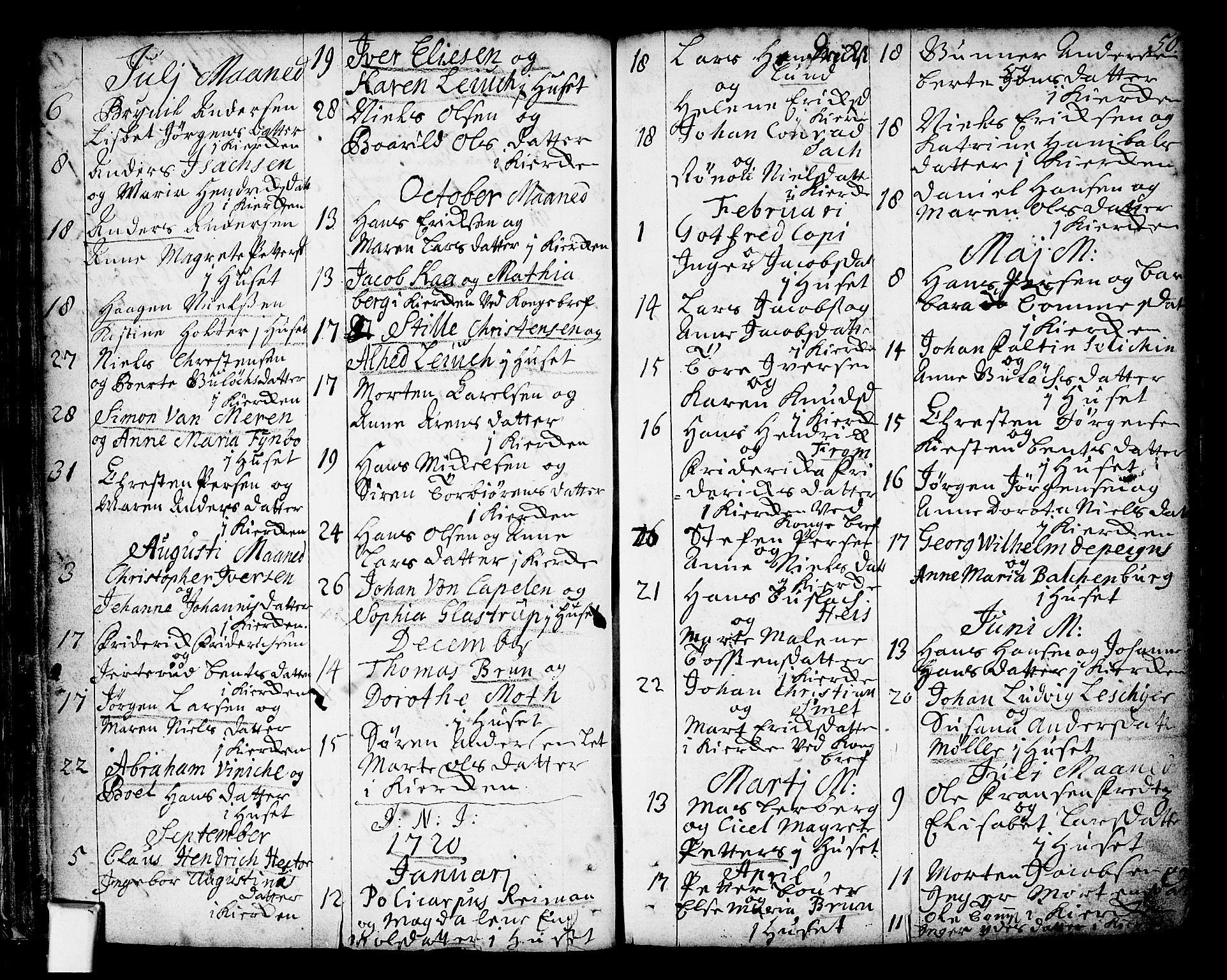 Oslo domkirke Kirkebøker, SAO/A-10752/F/Fa/L0002: Parish register (official) no. 2, 1705-1730, p. 50