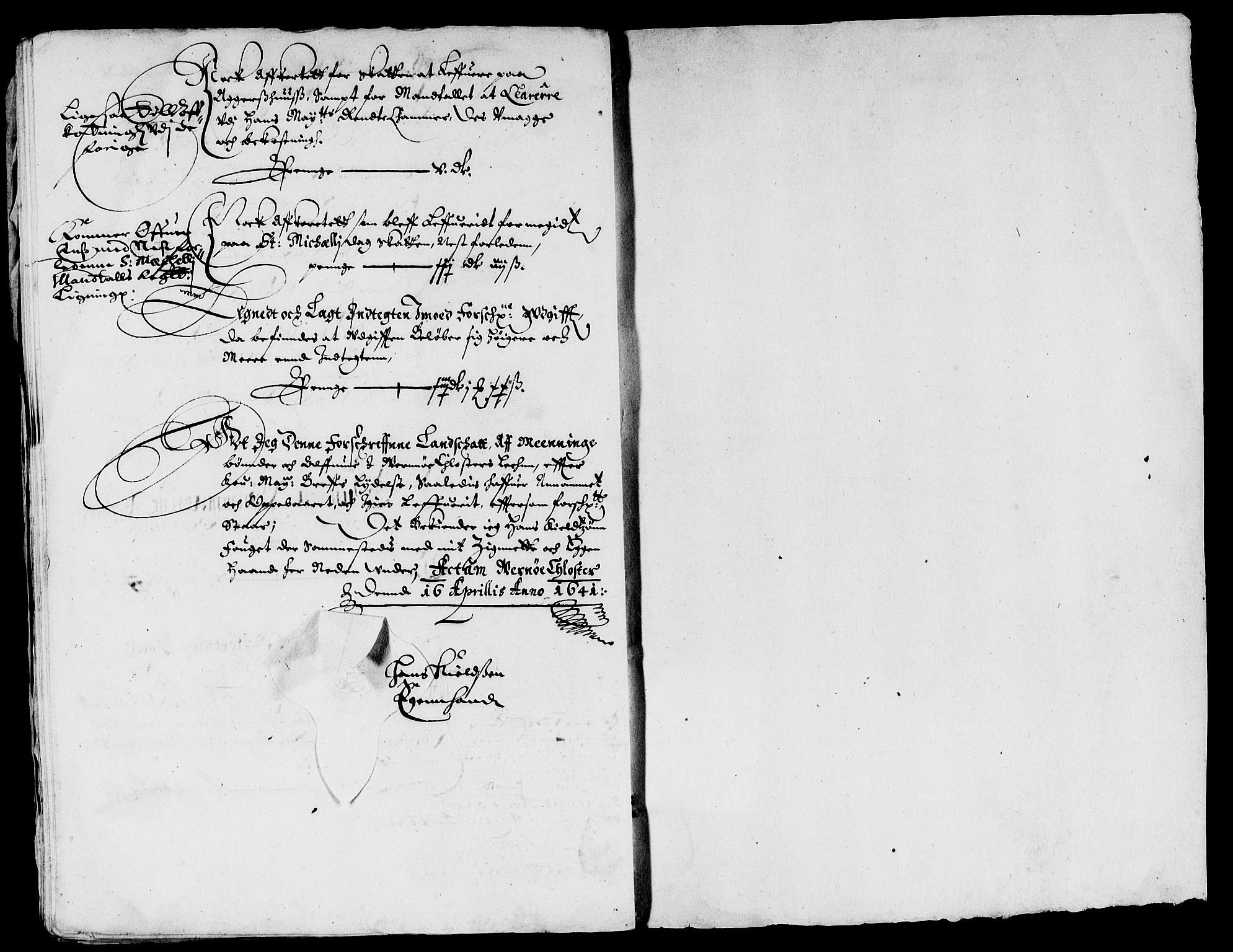 Rentekammeret inntil 1814, Reviderte regnskaper, Lensregnskaper, AV/RA-EA-5023/R/Rb/Rbg/L0005: Verne kloster len, 1639-1642