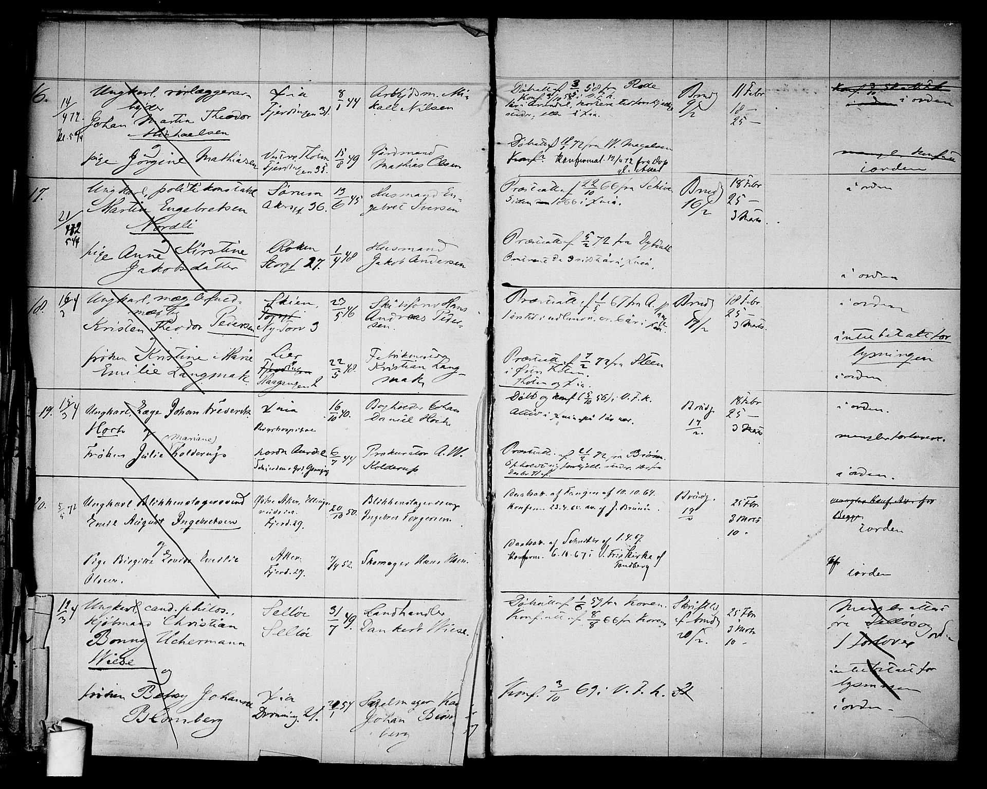 Oslo domkirke Kirkebøker, AV/SAO-A-10752/H/Ha/L0003: Banns register no. 3, 1870-1888