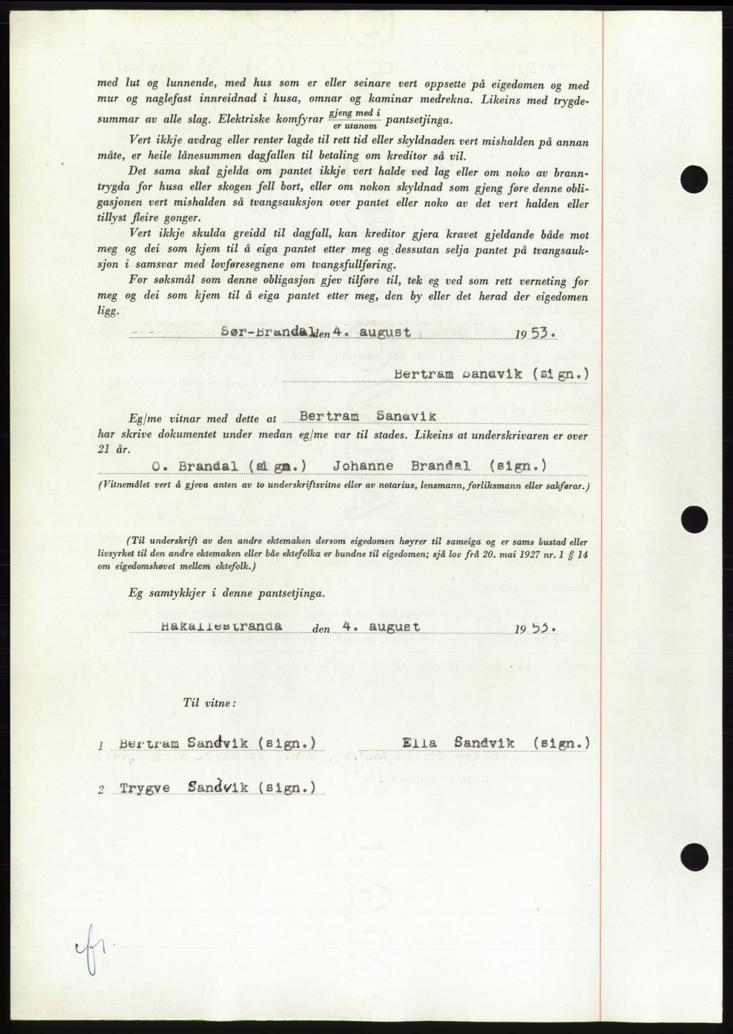 Søre Sunnmøre sorenskriveri, SAT/A-4122/1/2/2C/L0123: Mortgage book no. 11B, 1953-1953, Diary no: : 1924/1953