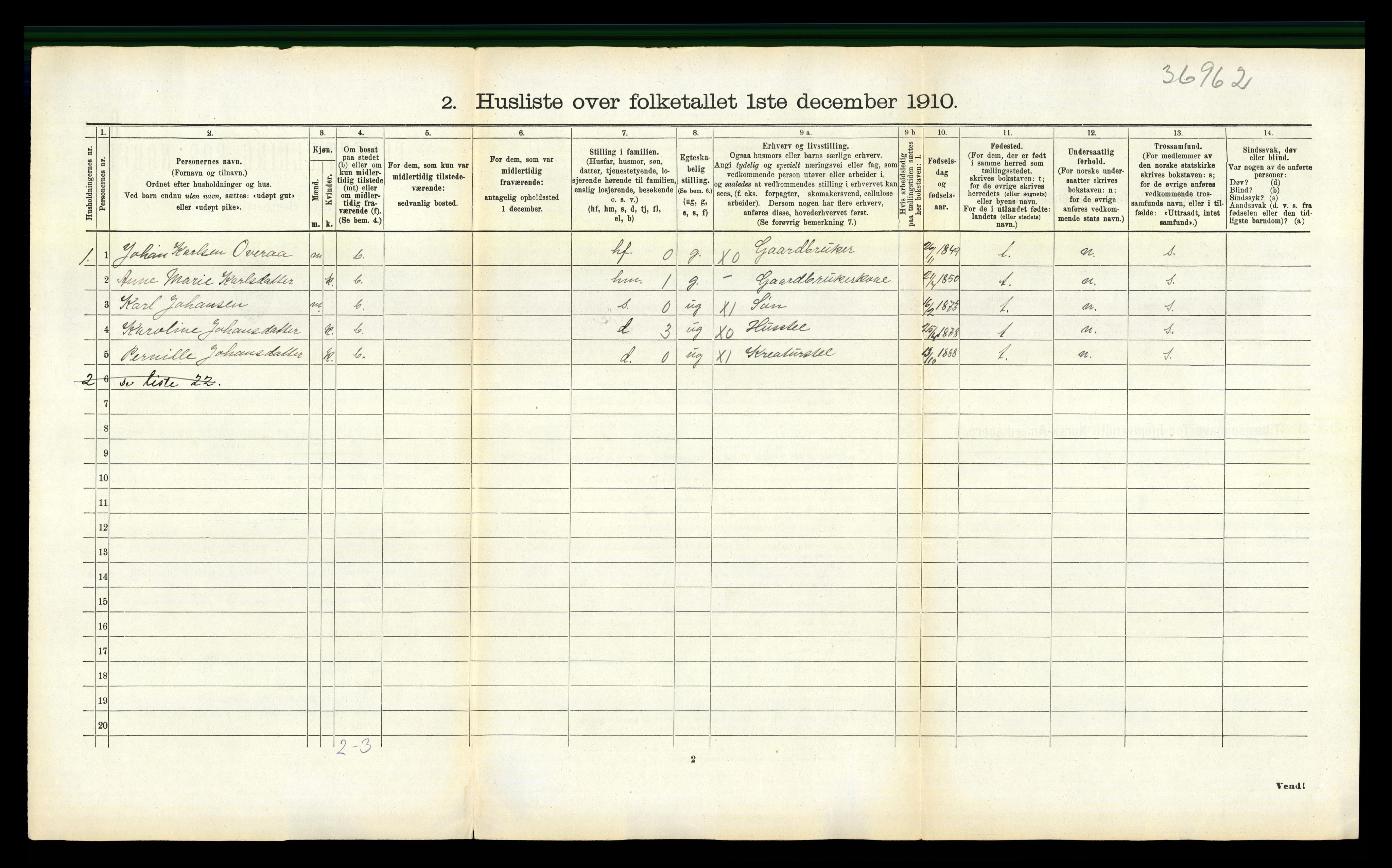 RA, 1910 census for Stranda, 1910, p. 83