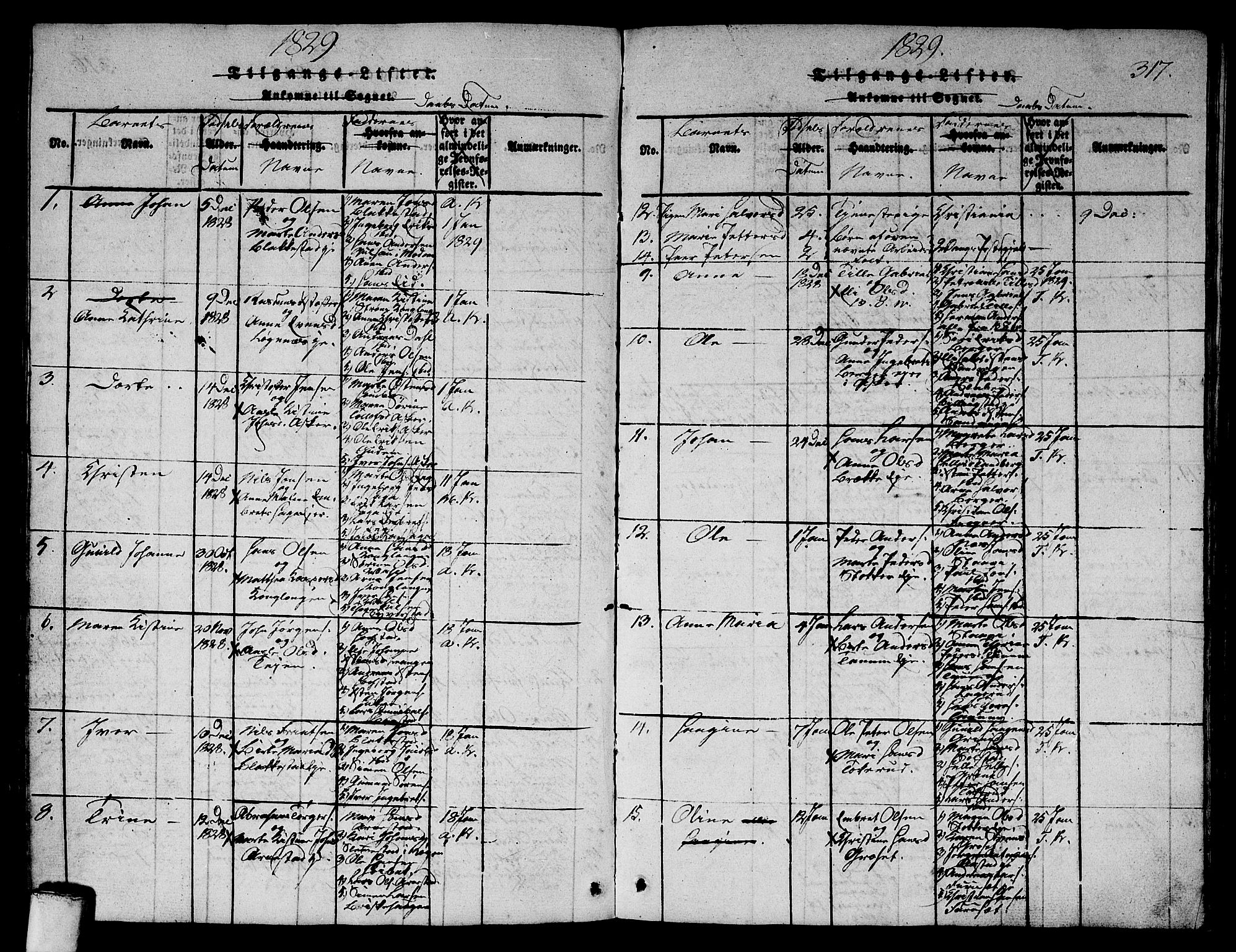 Asker prestekontor Kirkebøker, SAO/A-10256a/G/Ga/L0001: Parish register (copy) no. I 1, 1814-1830, p. 317