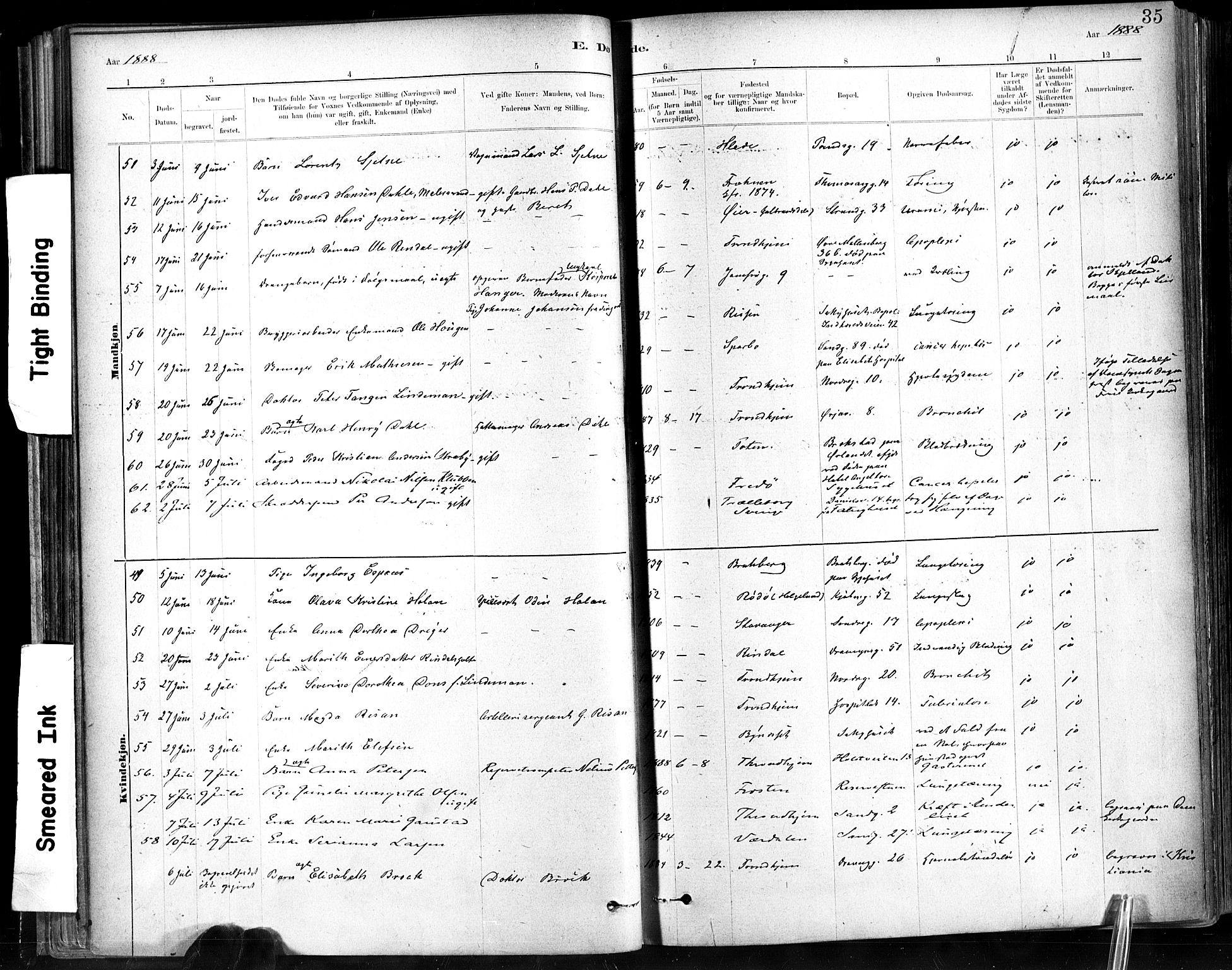 Ministerialprotokoller, klokkerbøker og fødselsregistre - Sør-Trøndelag, SAT/A-1456/602/L0120: Parish register (official) no. 602A18, 1880-1913, p. 35