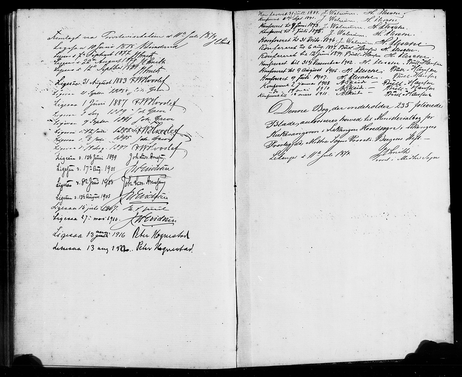 Leikanger sokneprestembete, SAB/A-81001: Parish register (copy) no. A 1, 1873-1916, p. 222