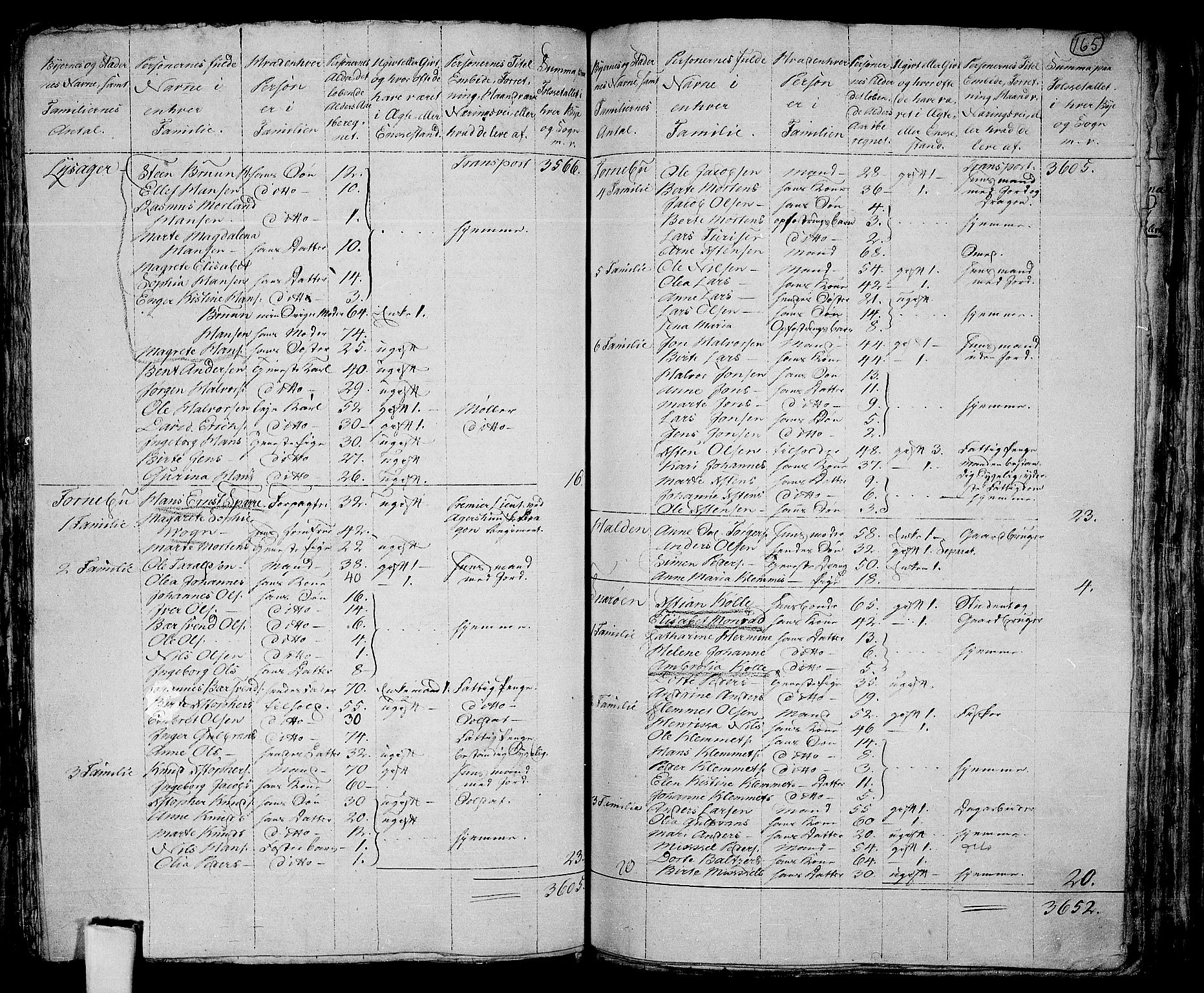 RA, 1801 census for 0220P Asker, 1801, p. 164b-165a