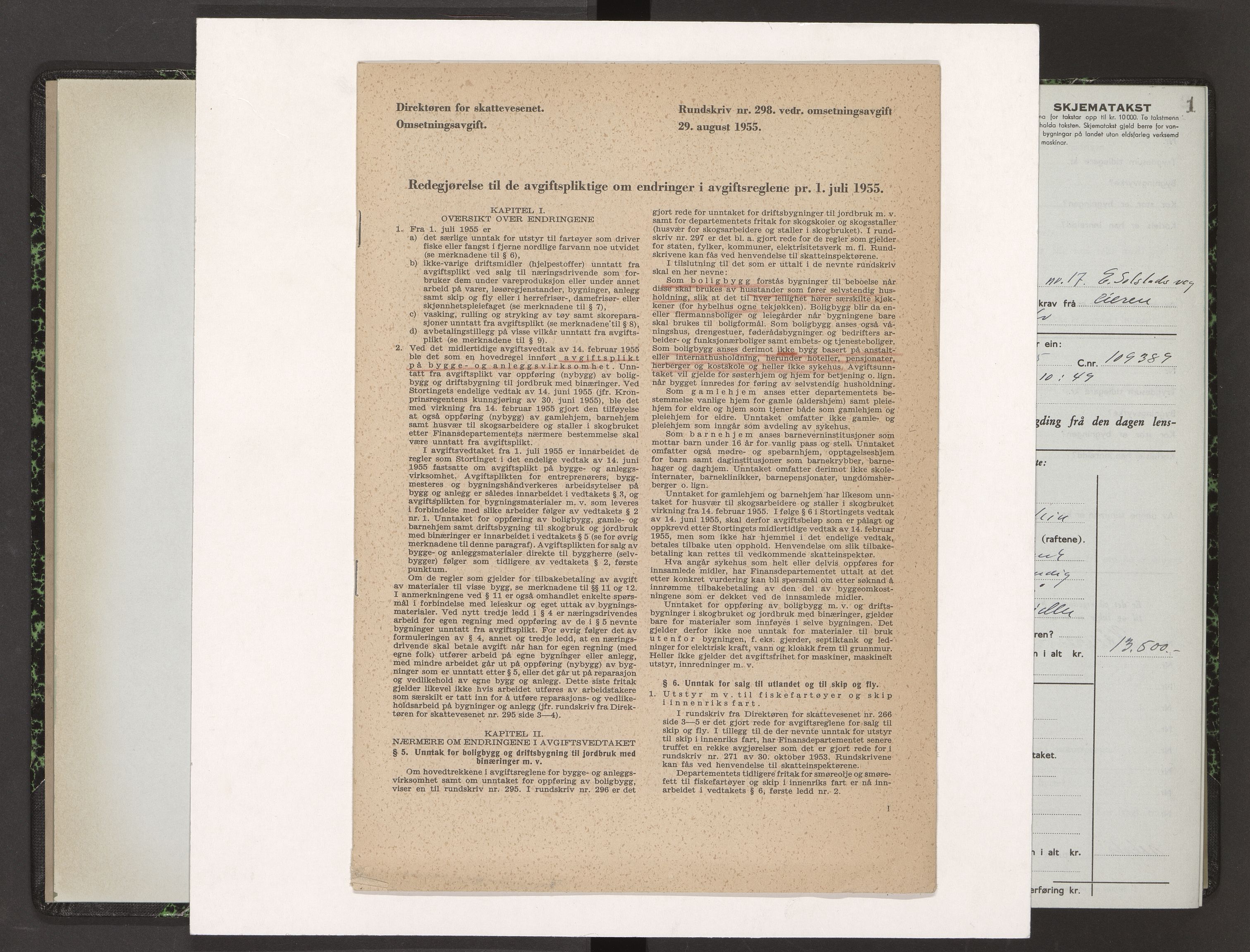 Norges Brannkasse Stod, AV/SAT-A-5549/Fb/L0002: Branntakstprotokoll, 1955