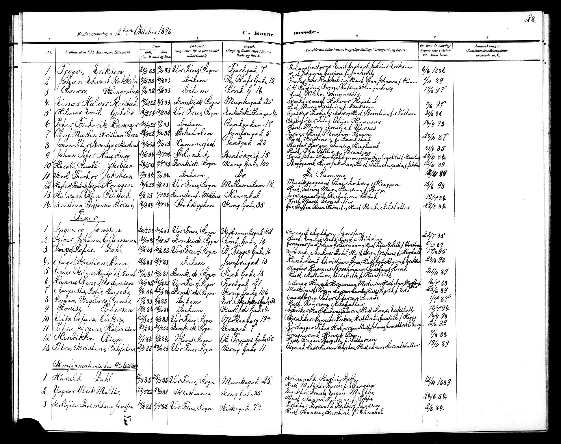 Ministerialprotokoller, klokkerbøker og fødselsregistre - Sør-Trøndelag, SAT/A-1456/602/L0144: Parish register (copy) no. 602C12, 1897-1905, p. 28