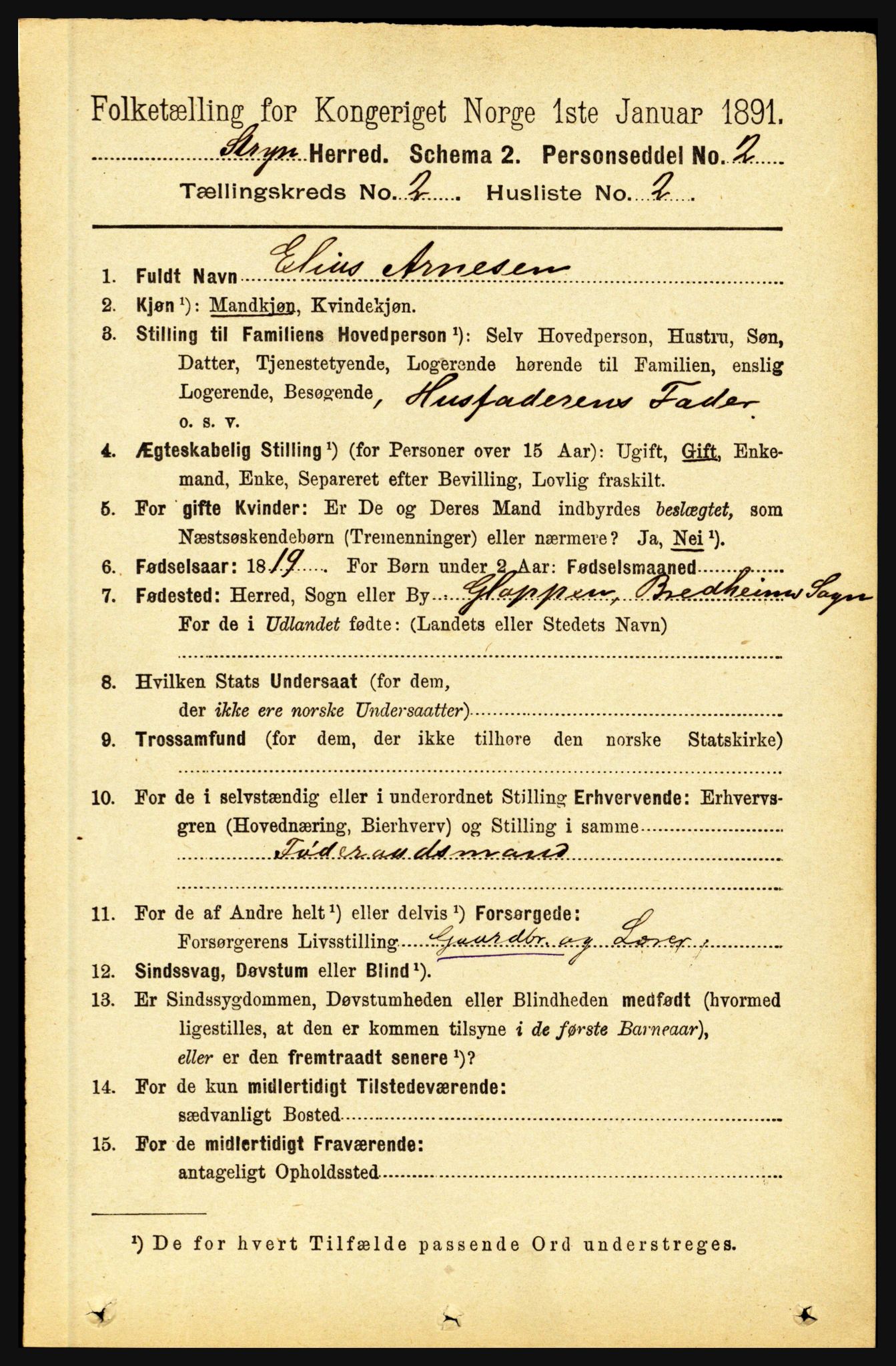 RA, 1891 census for 1448 Stryn, 1891, p. 346