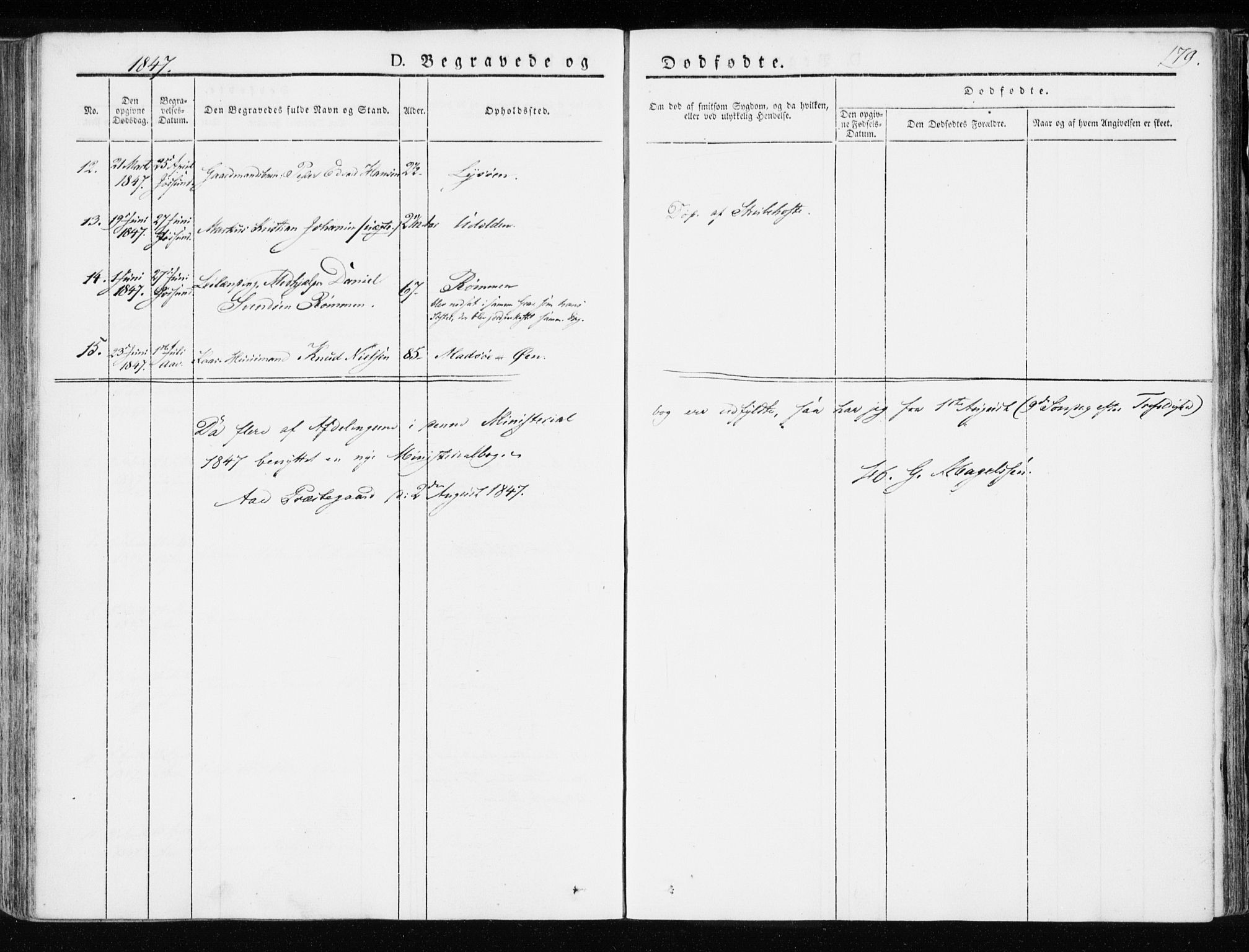 Ministerialprotokoller, klokkerbøker og fødselsregistre - Sør-Trøndelag, SAT/A-1456/655/L0676: Parish register (official) no. 655A05, 1830-1847, p. 179