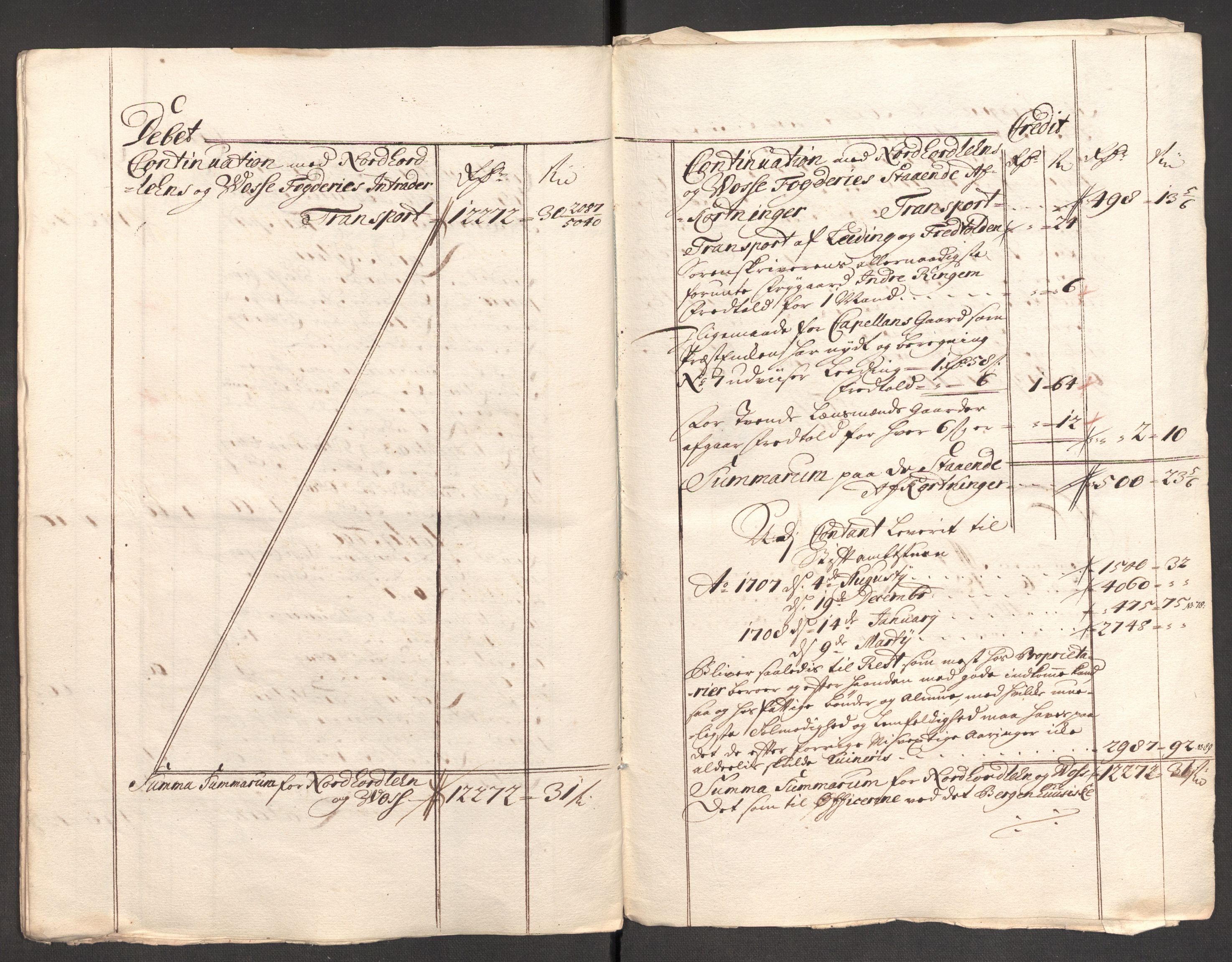 Rentekammeret inntil 1814, Reviderte regnskaper, Fogderegnskap, AV/RA-EA-4092/R51/L3188: Fogderegnskap Nordhordland og Voss, 1706-1707, p. 92