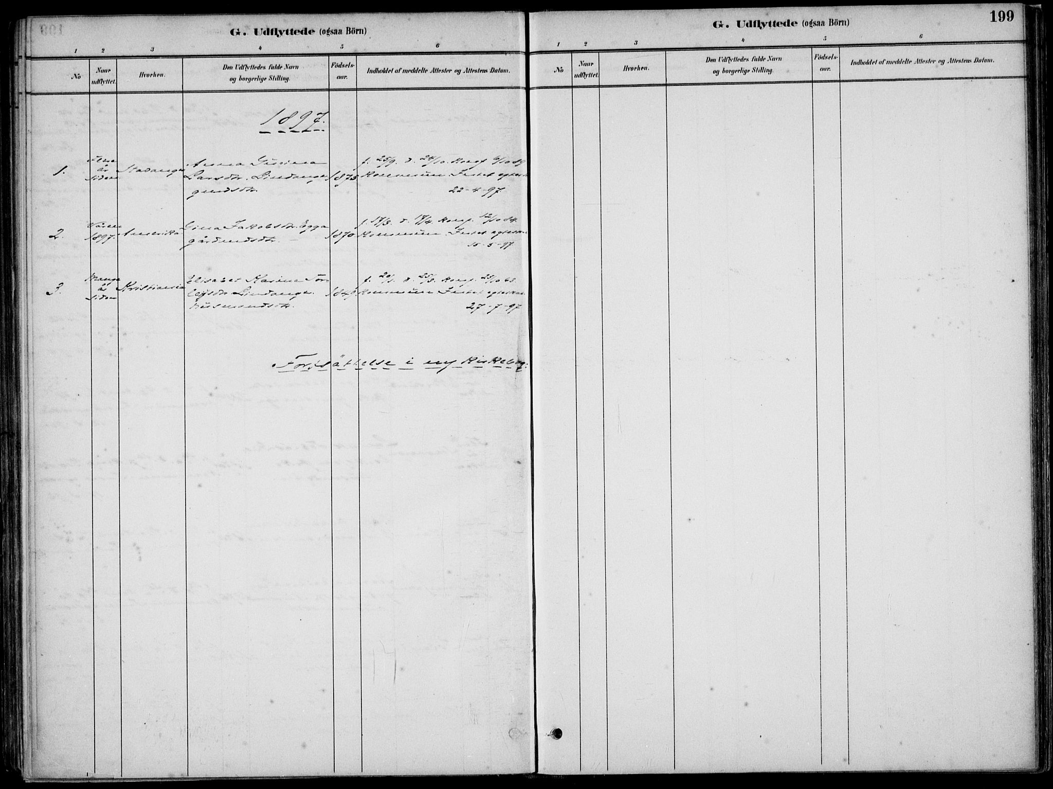 Skjold sokneprestkontor, SAST/A-101847/H/Ha/Haa/L0010: Parish register (official) no. A 10, 1882-1897, p. 199