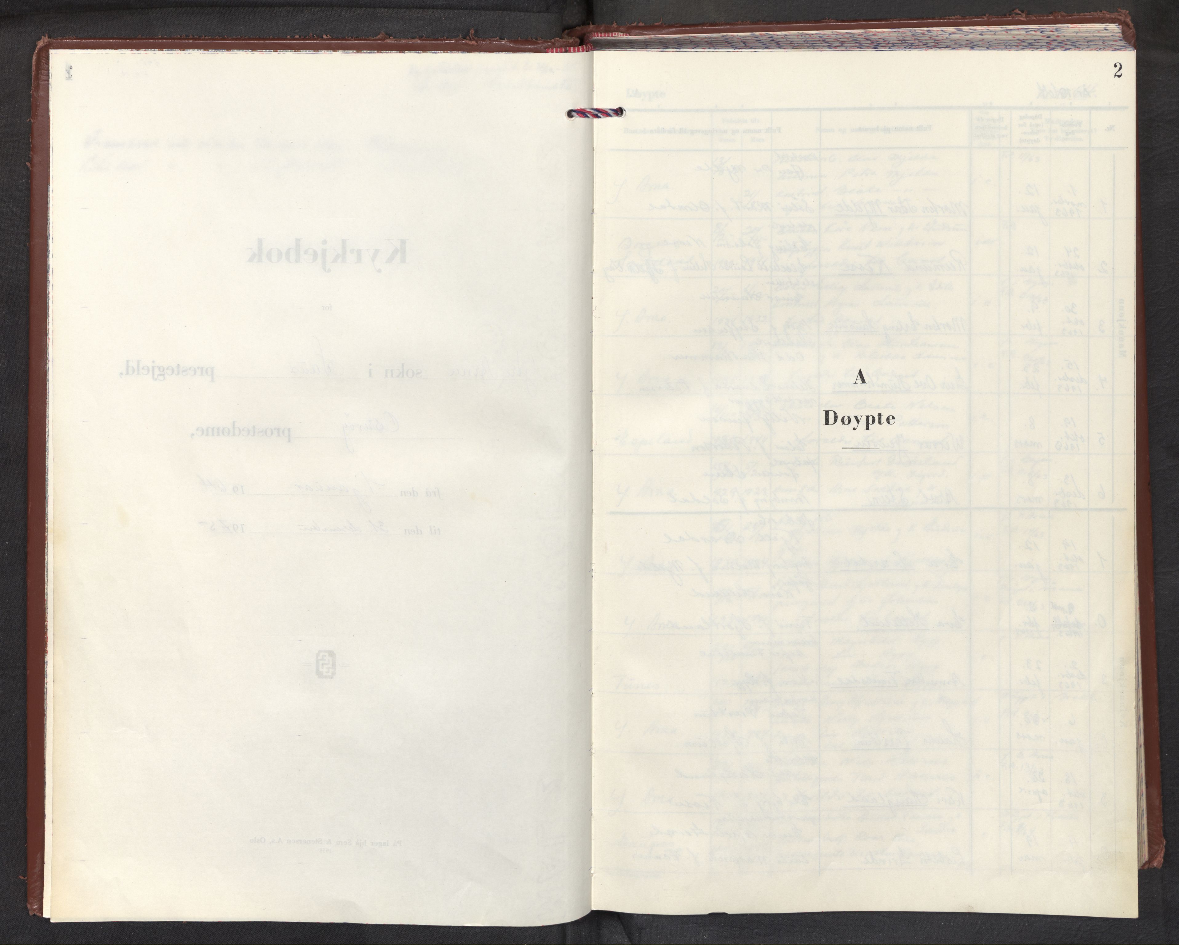 Arna Sokneprestembete, SAB/A-74001/H/Ha/Haa/Haag/L0001: Parish register (official) no. G 1, 1964-1975, p. 1b-2a