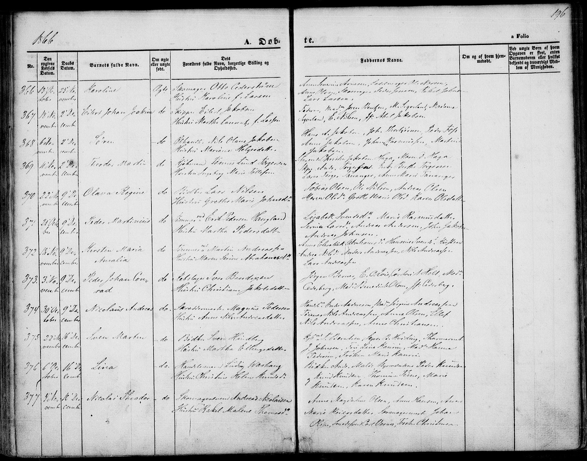 St. Petri sokneprestkontor, AV/SAST-A-101813/001/30/30BA/L0001: Parish register (official) no. A 1, 1861-1868, p. 196