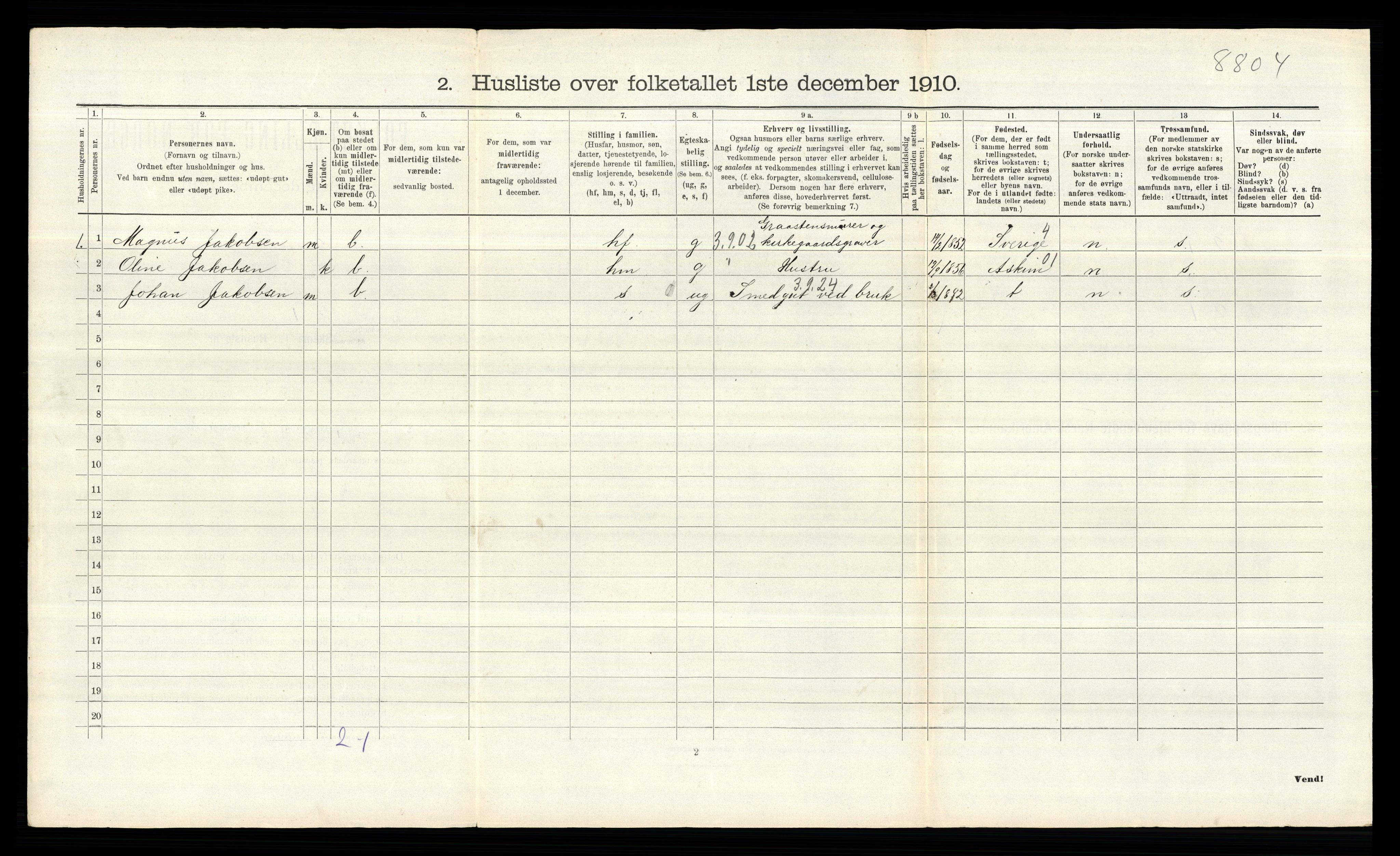 RA, 1910 census for Onsøy, 1910, p. 690