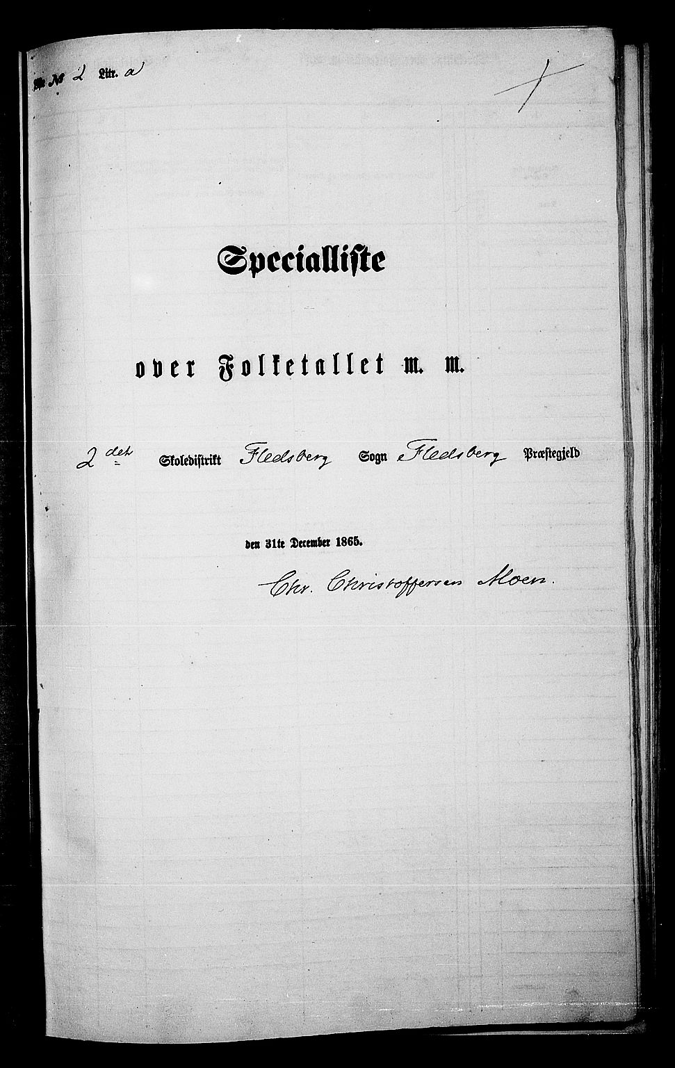 RA, 1865 census for Flesberg, 1865, p. 32