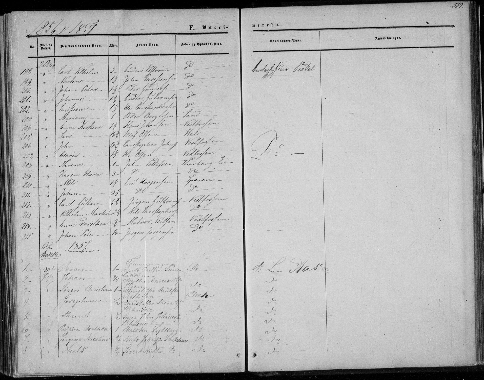 Eiker kirkebøker, AV/SAKO-A-4/F/Fa/L0015b: Parish register (official) no. I 15B, 1854-1860, p. 559