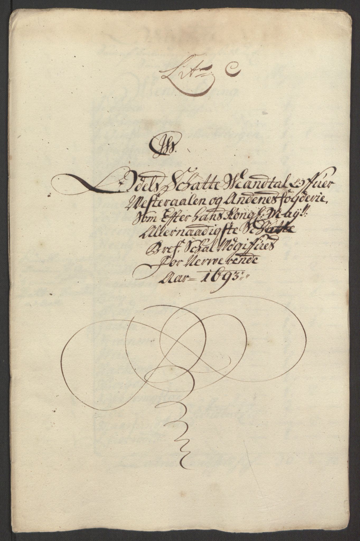 Rentekammeret inntil 1814, Reviderte regnskaper, Fogderegnskap, AV/RA-EA-4092/R67/L4676: Fogderegnskap Vesterålen, Andenes og Lofoten, 1691-1693, p. 267