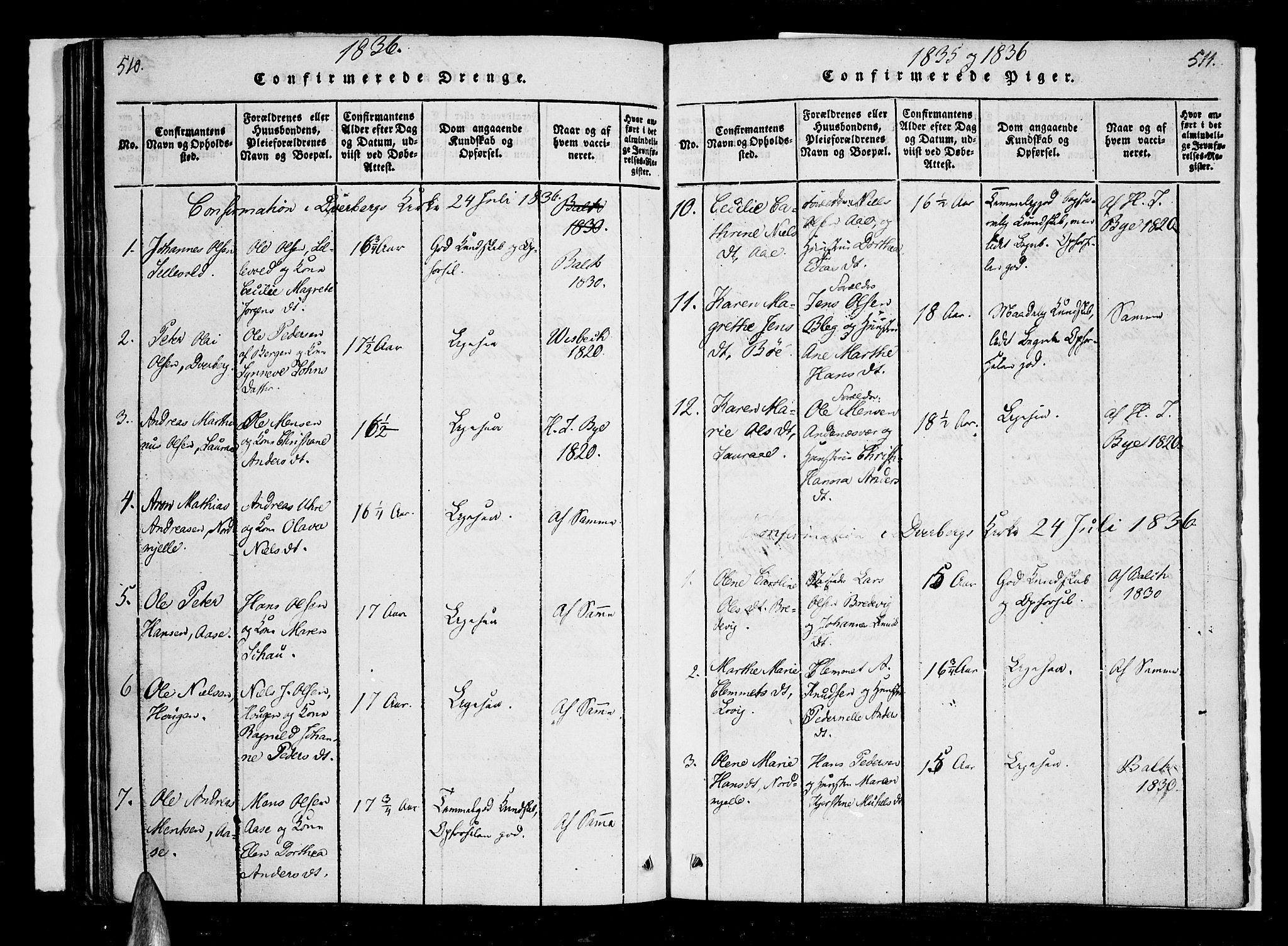 Ministerialprotokoller, klokkerbøker og fødselsregistre - Nordland, AV/SAT-A-1459/897/L1395: Parish register (official) no. 897A03, 1820-1841, p. 510-511