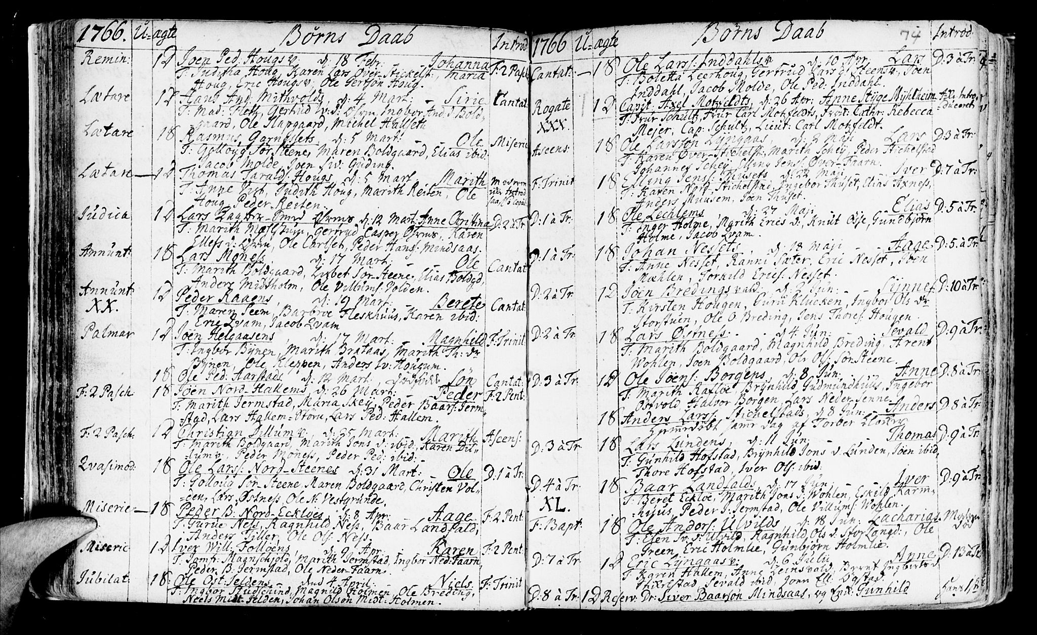 Ministerialprotokoller, klokkerbøker og fødselsregistre - Nord-Trøndelag, SAT/A-1458/723/L0231: Parish register (official) no. 723A02, 1748-1780, p. 74