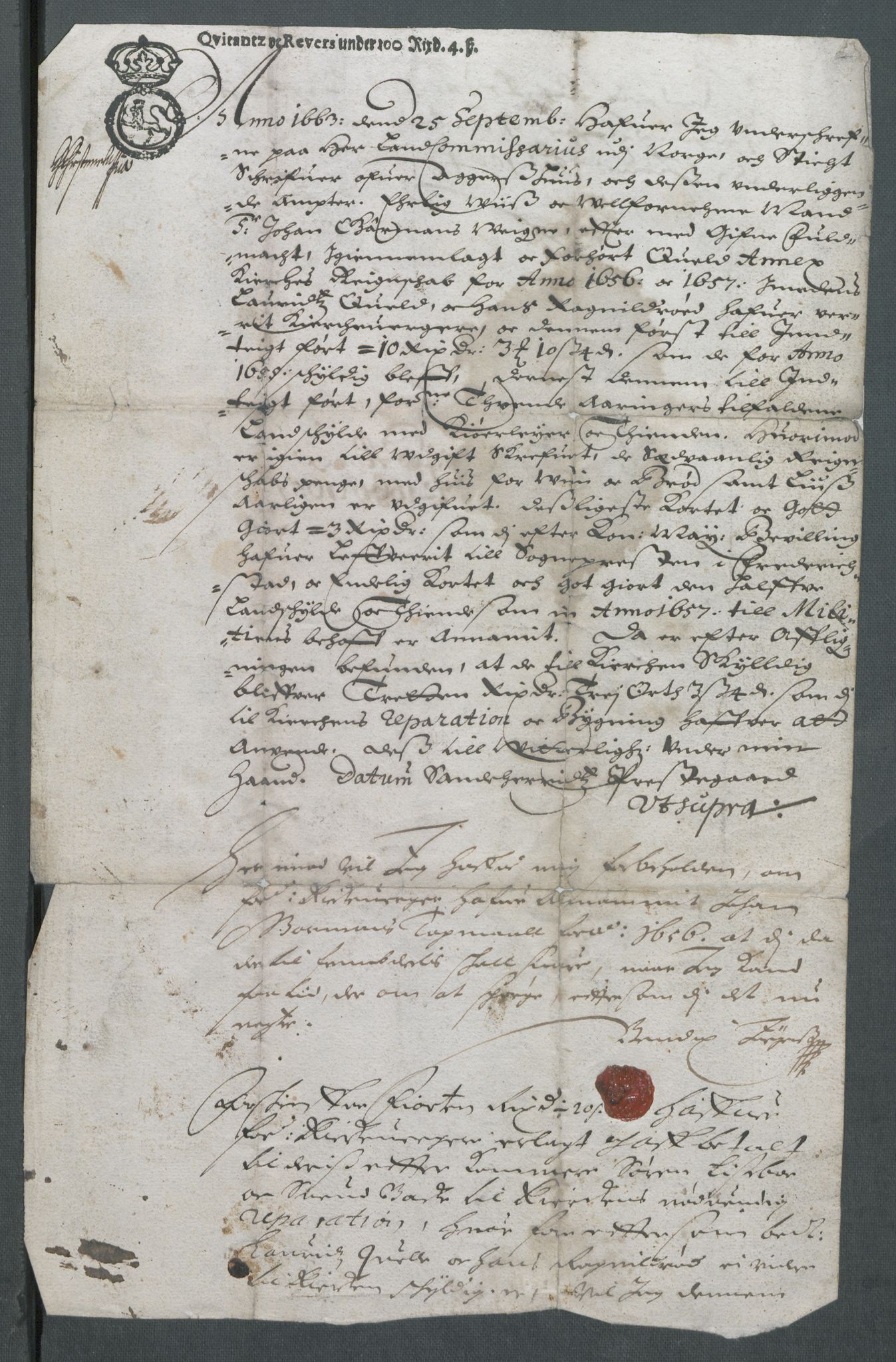 Riksarkivets diplomsamling, AV/RA-EA-5965/F02/L0169: Dokumenter, 1661-1663, p. 223