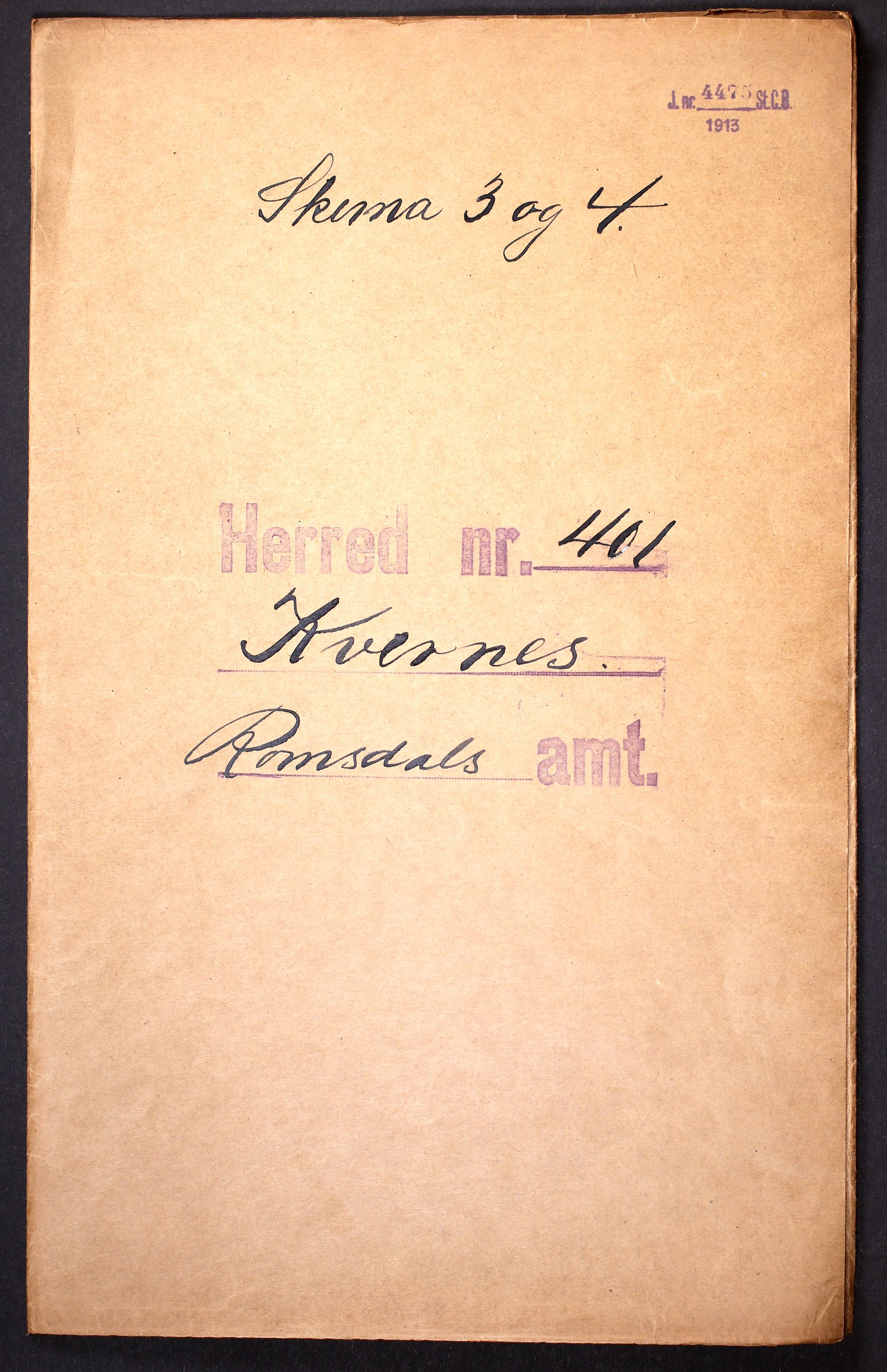 RA, 1910 census for Kvernes, 1910, p. 1