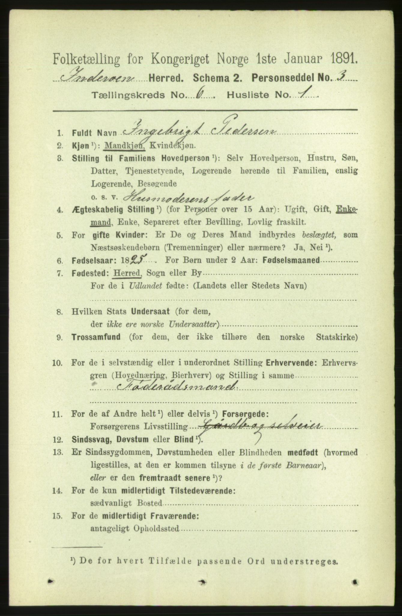 RA, 1891 census for 1729 Inderøy, 1891, p. 3358