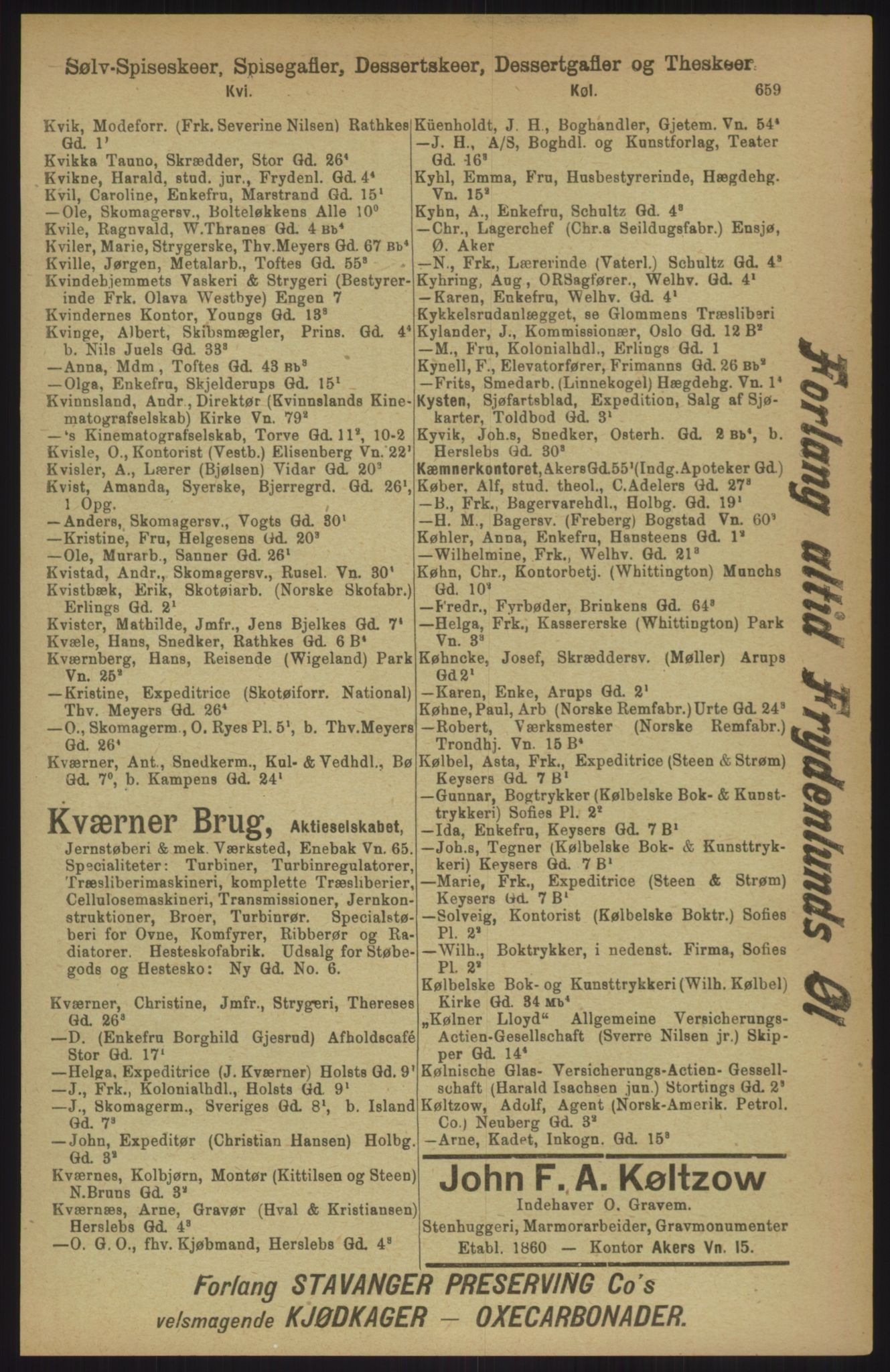 Kristiania/Oslo adressebok, PUBL/-, 1911, p. 659