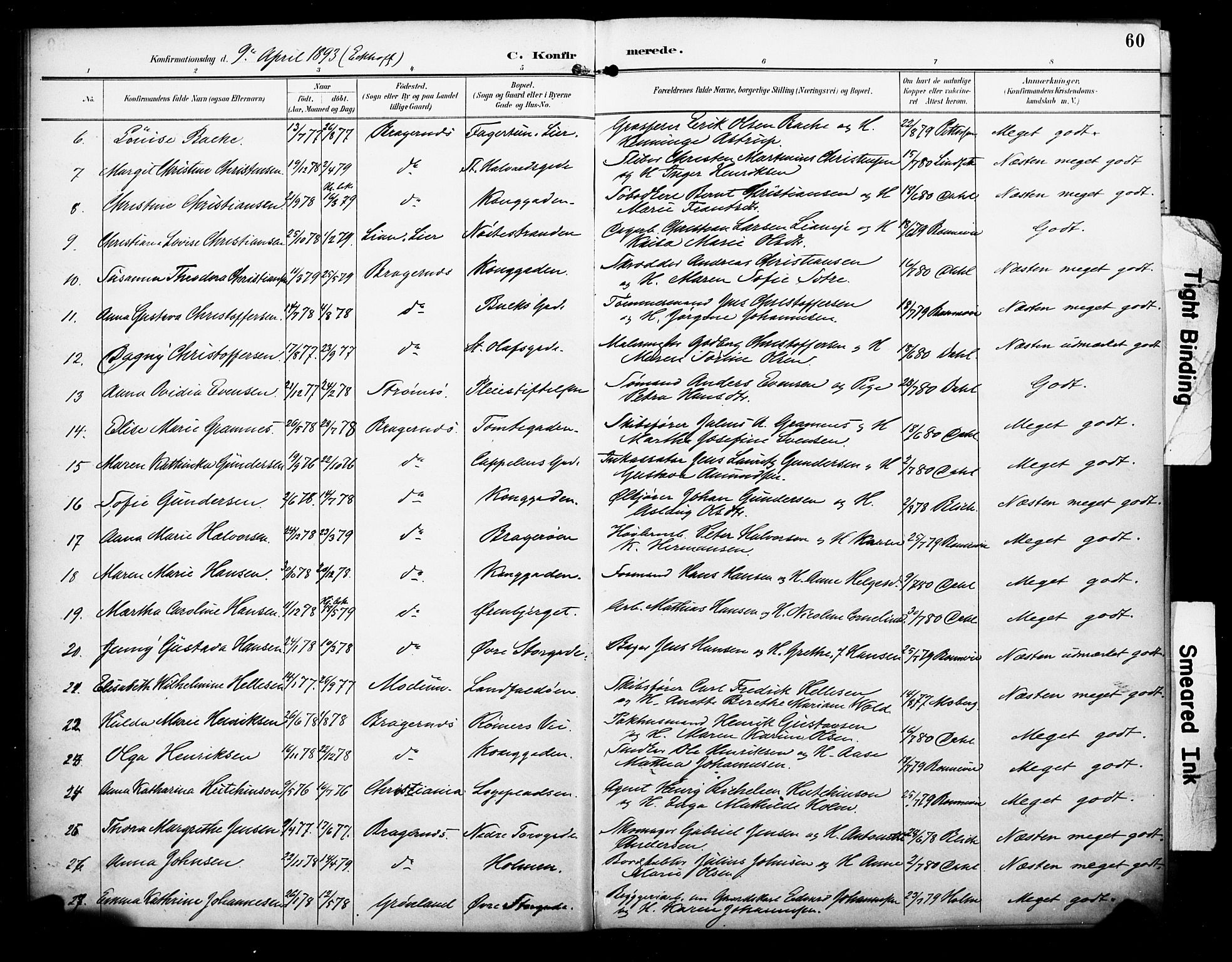 Bragernes kirkebøker, SAKO/A-6/F/Fc/L0006: Parish register (official) no. III 6, 1888-1899, p. 60