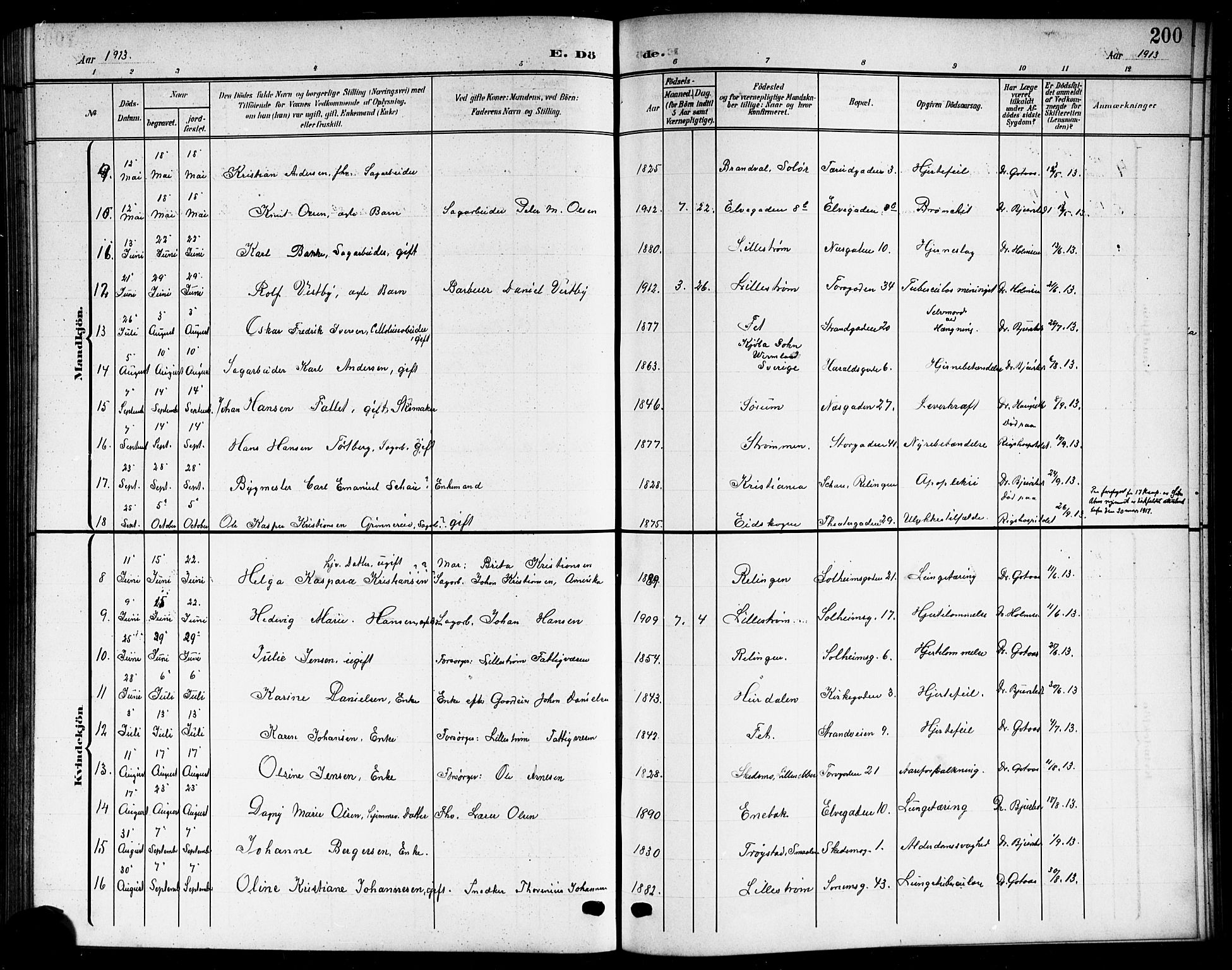 Skedsmo prestekontor Kirkebøker, AV/SAO-A-10033a/G/Gc/L0001: Parish register (copy) no. III 1, 1908-1916, p. 200