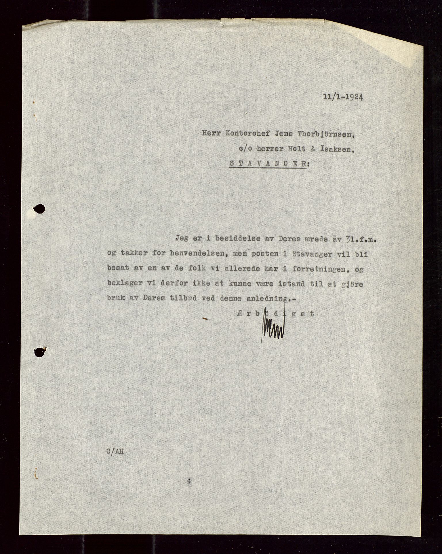 Pa 1521 - A/S Norske Shell, AV/SAST-A-101915/E/Ea/Eaa/L0013: Sjefskorrespondanse, 1924, p. 673