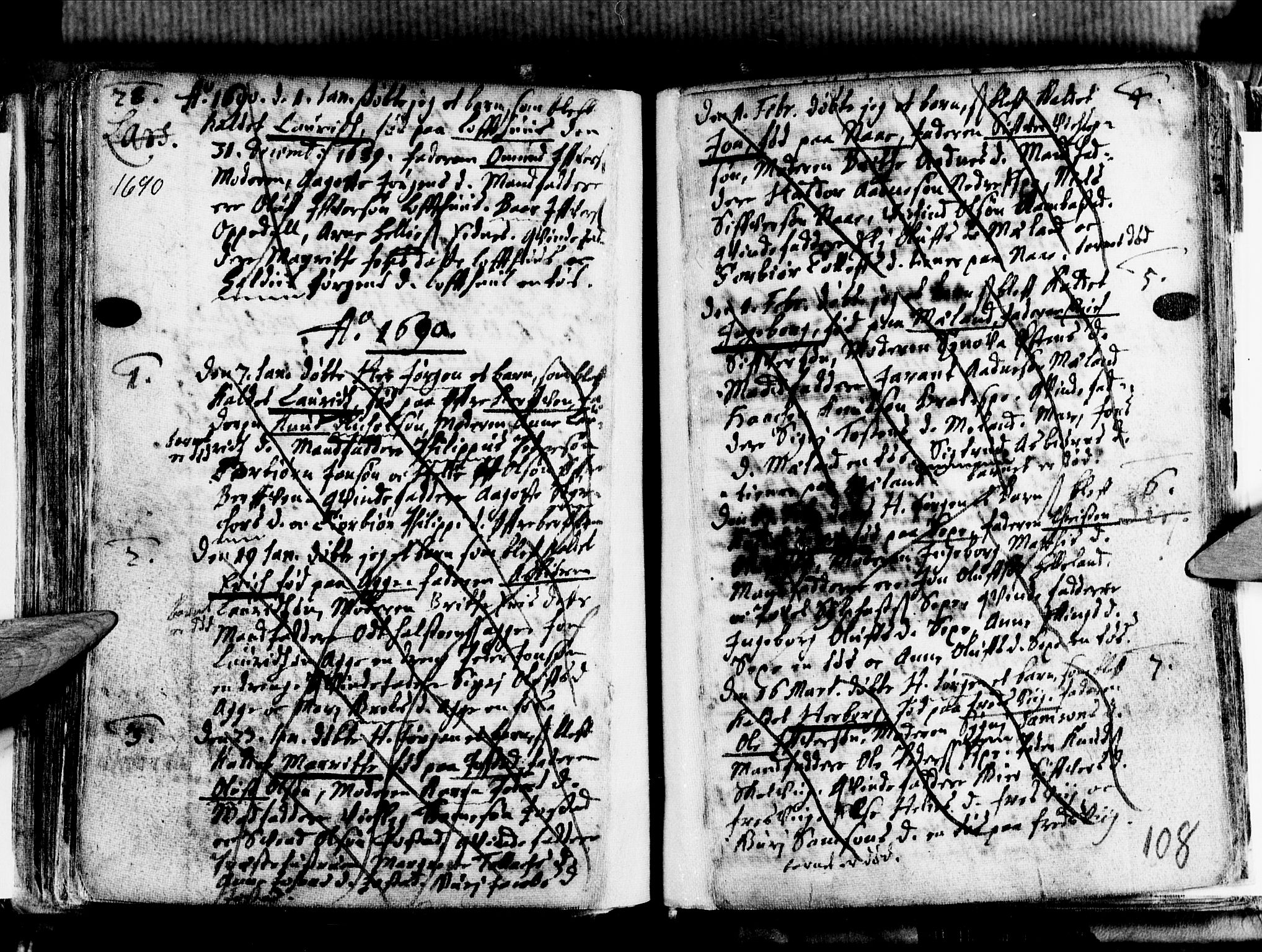 Ullensvang sokneprestembete, SAB/A-78701/H/Haa: Parish register (official) no. A 1 /1, 1669-1718, p. 108