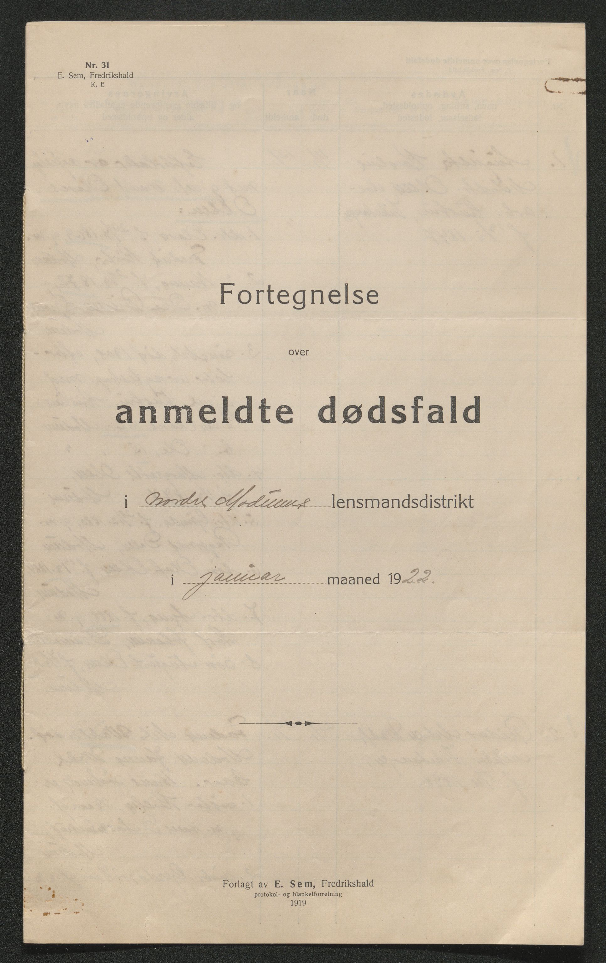 Eiker, Modum og Sigdal sorenskriveri, AV/SAKO-A-123/H/Ha/Hab/L0041: Dødsfallsmeldinger, 1922-1923, p. 29