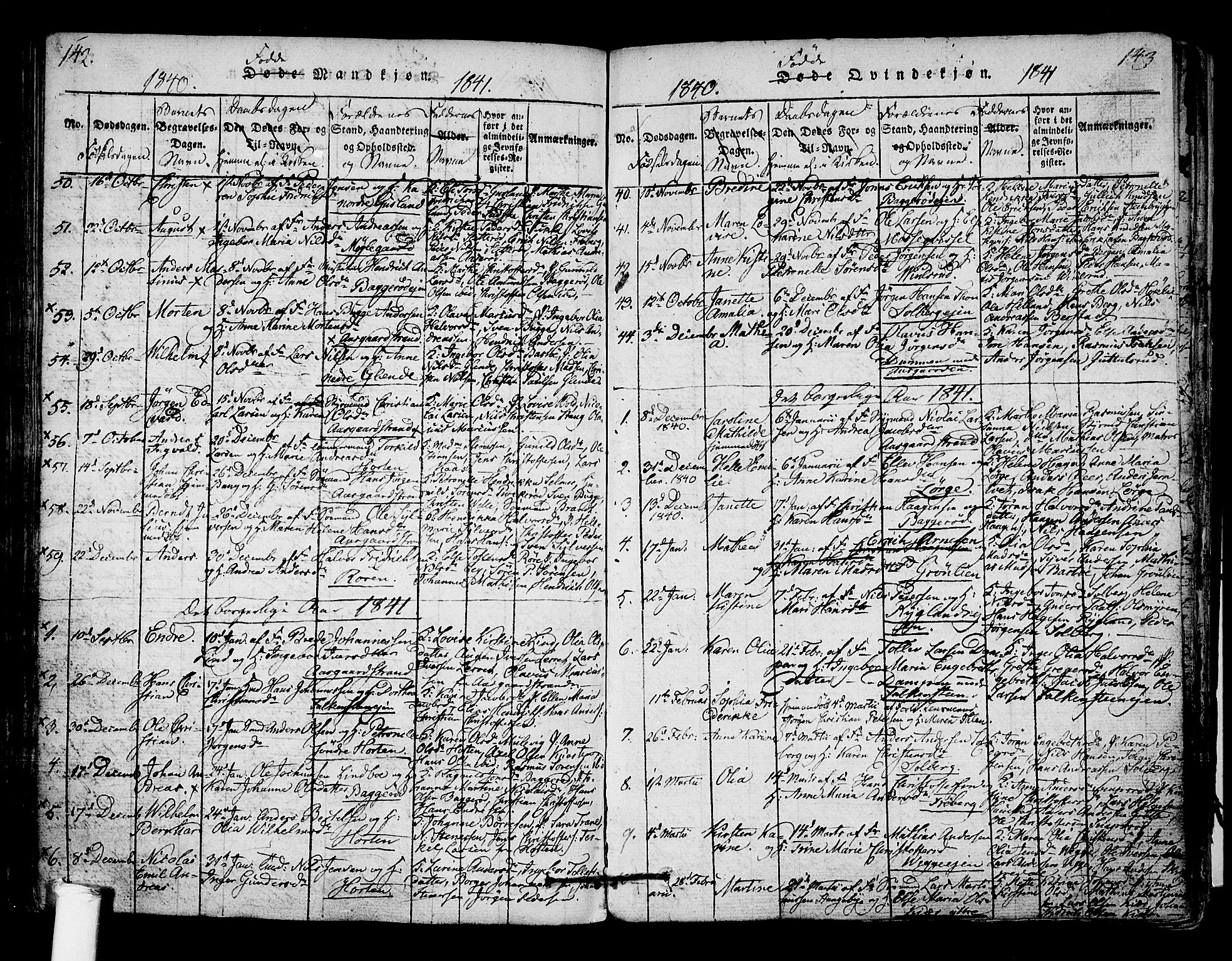 Borre kirkebøker, SAKO/A-338/F/Fa/L0004: Parish register (official) no. I 4, 1815-1845, p. 142-143