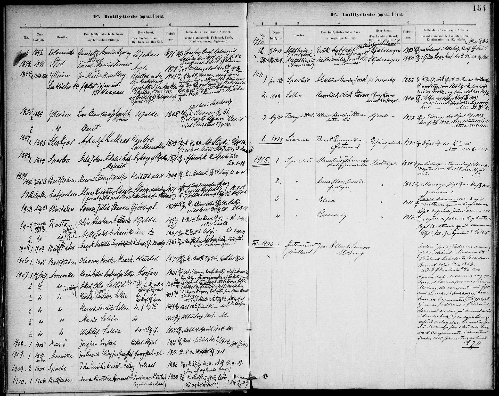 Ministerialprotokoller, klokkerbøker og fødselsregistre - Nord-Trøndelag, SAT/A-1458/732/L0316: Parish register (official) no. 732A01, 1879-1921, p. 154