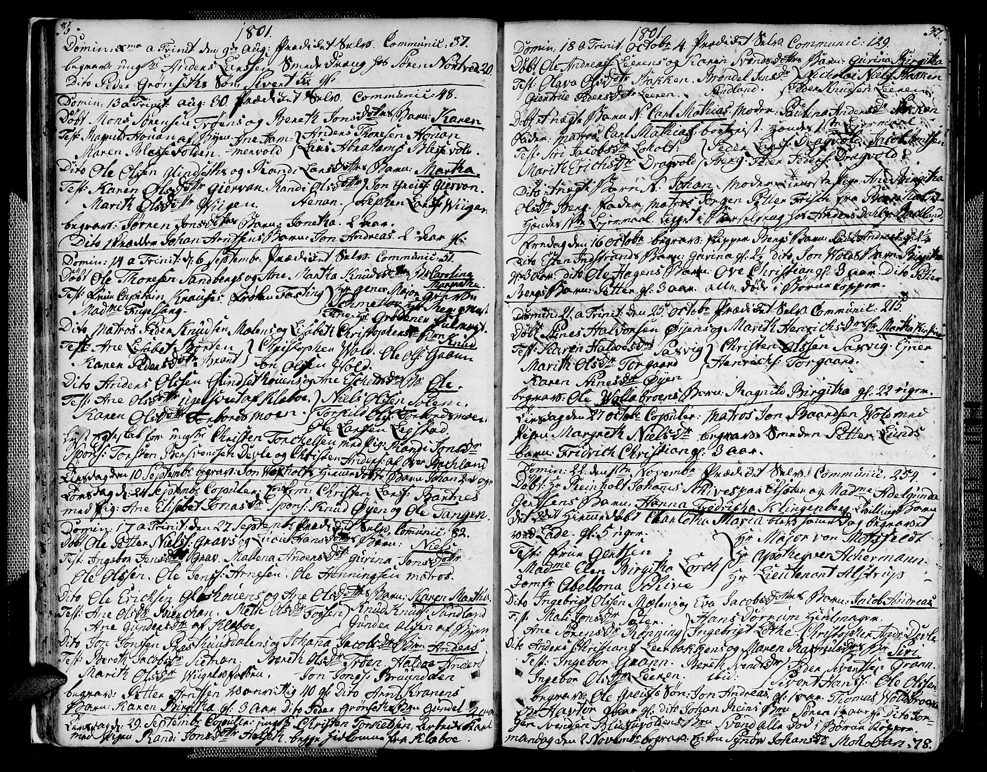 Ministerialprotokoller, klokkerbøker og fødselsregistre - Sør-Trøndelag, SAT/A-1456/604/L0181: Parish register (official) no. 604A02, 1798-1817, p. 36-37