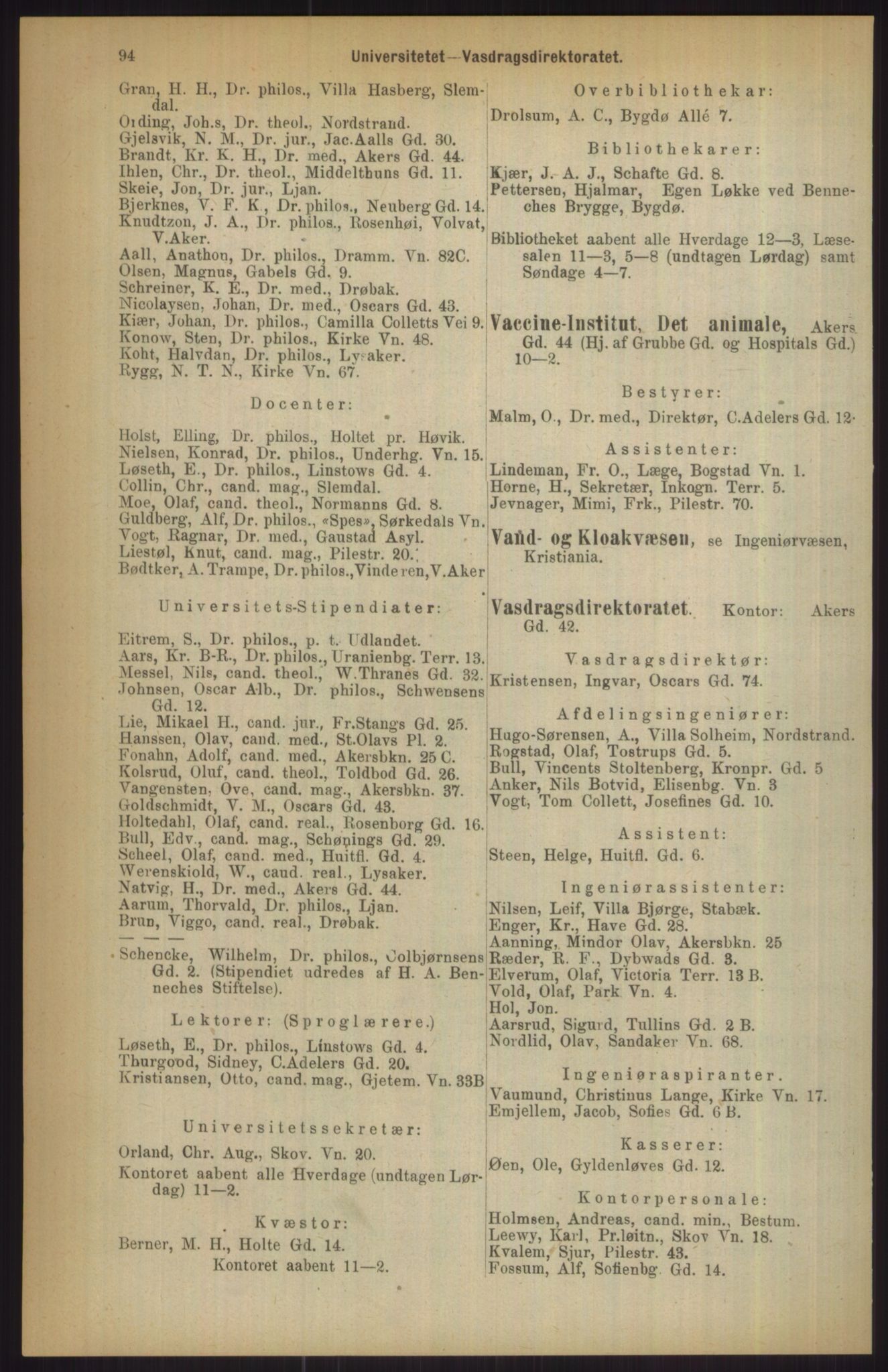 Kristiania/Oslo adressebok, PUBL/-, 1911, p. 94