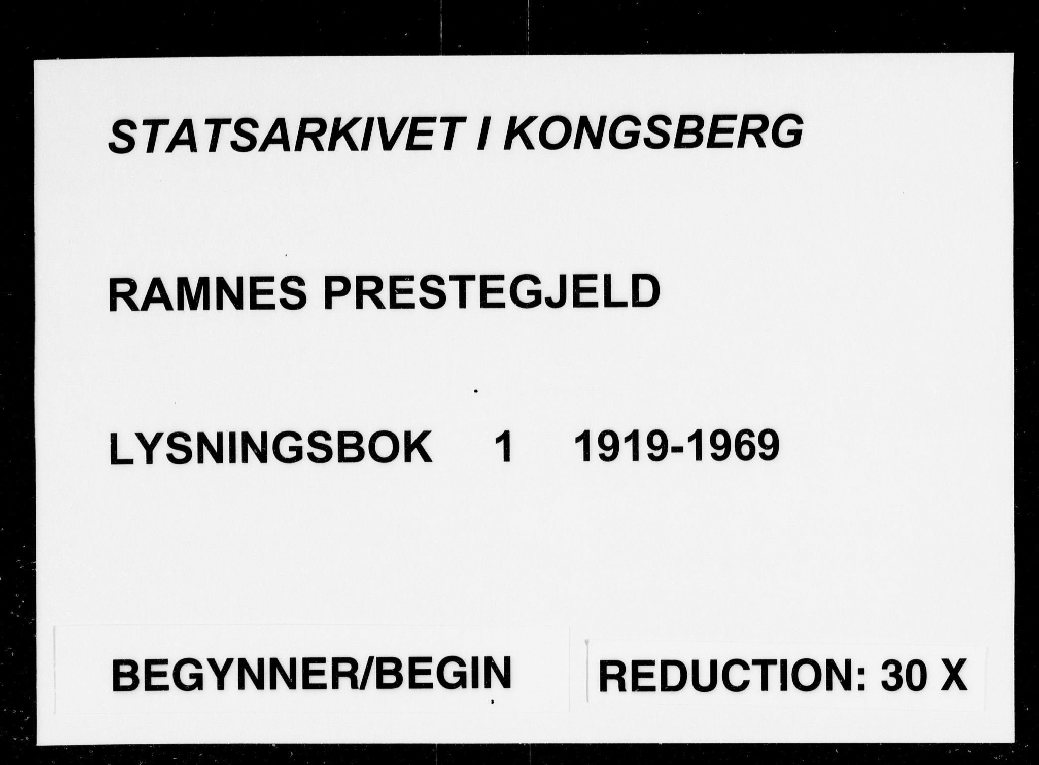 Ramnes kirkebøker, SAKO/A-314/H/Ha/L0001: Banns register no. 1, 1919-1969