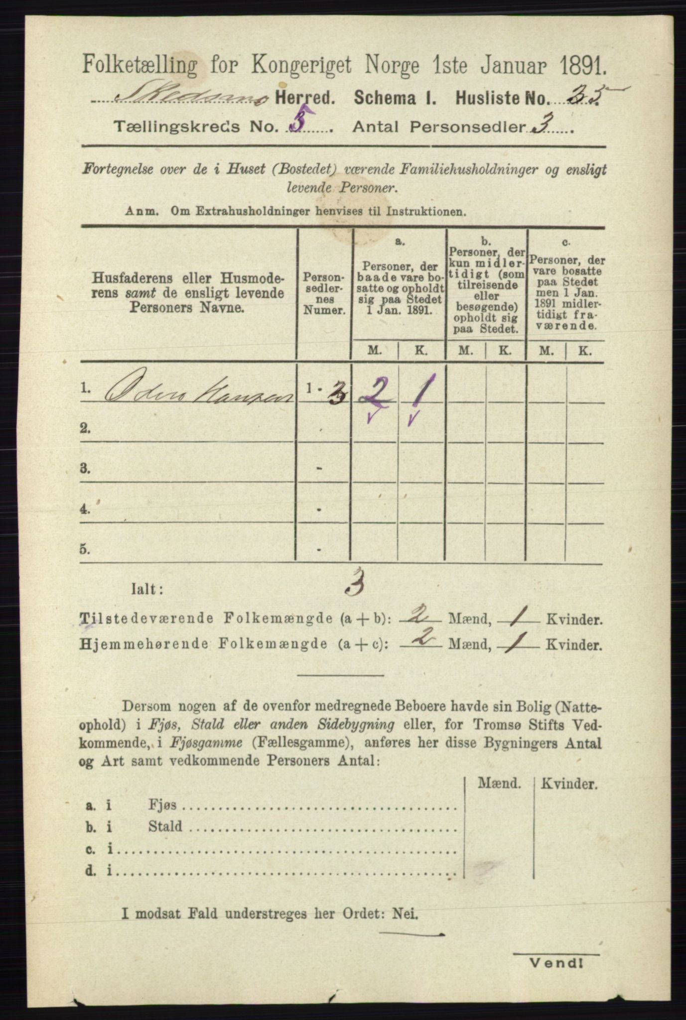 RA, 1891 census for 0231 Skedsmo, 1891, p. 2280