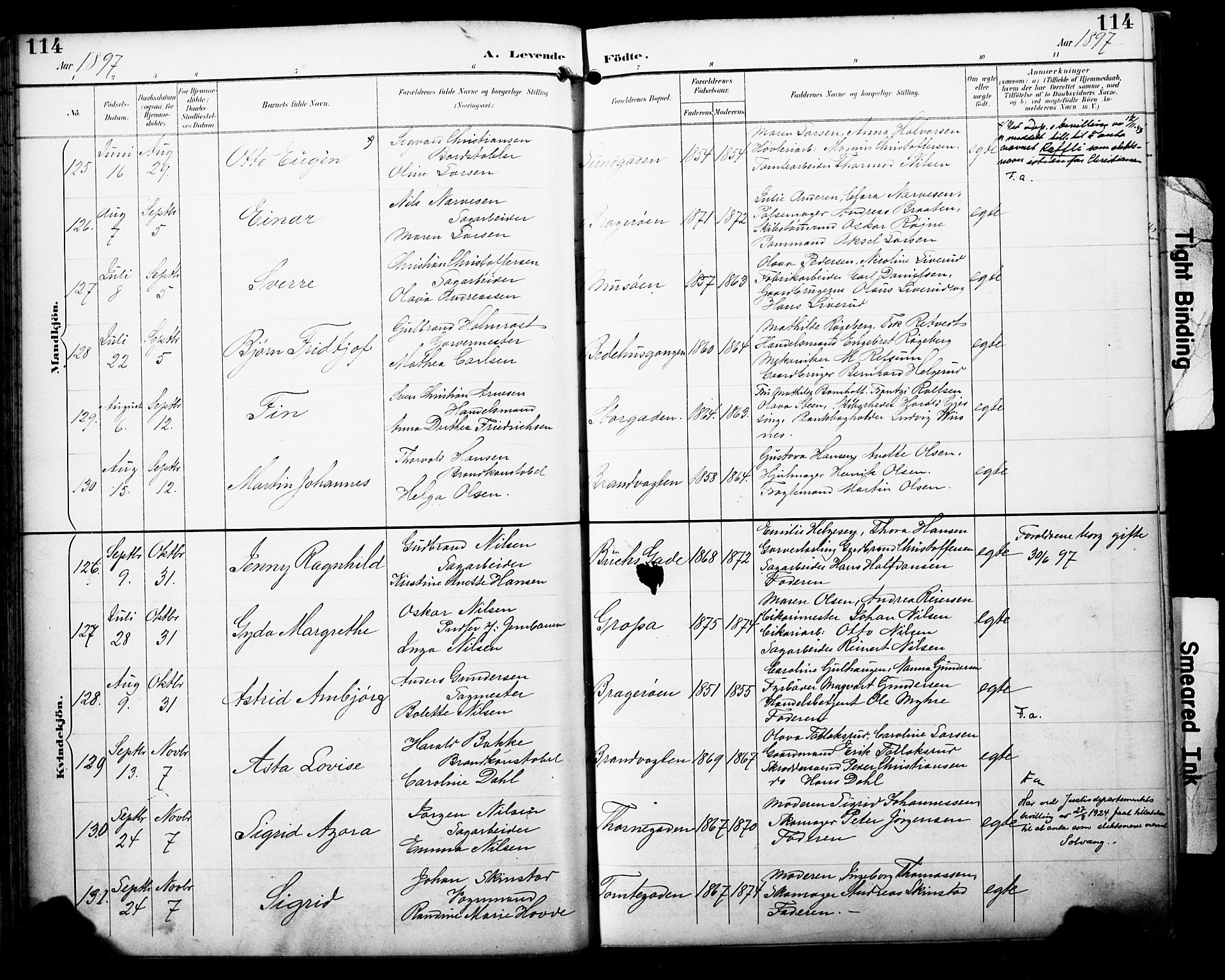 Bragernes kirkebøker, SAKO/A-6/F/Fb/L0008: Parish register (official) no. II 8, 1894-1902, p. 114