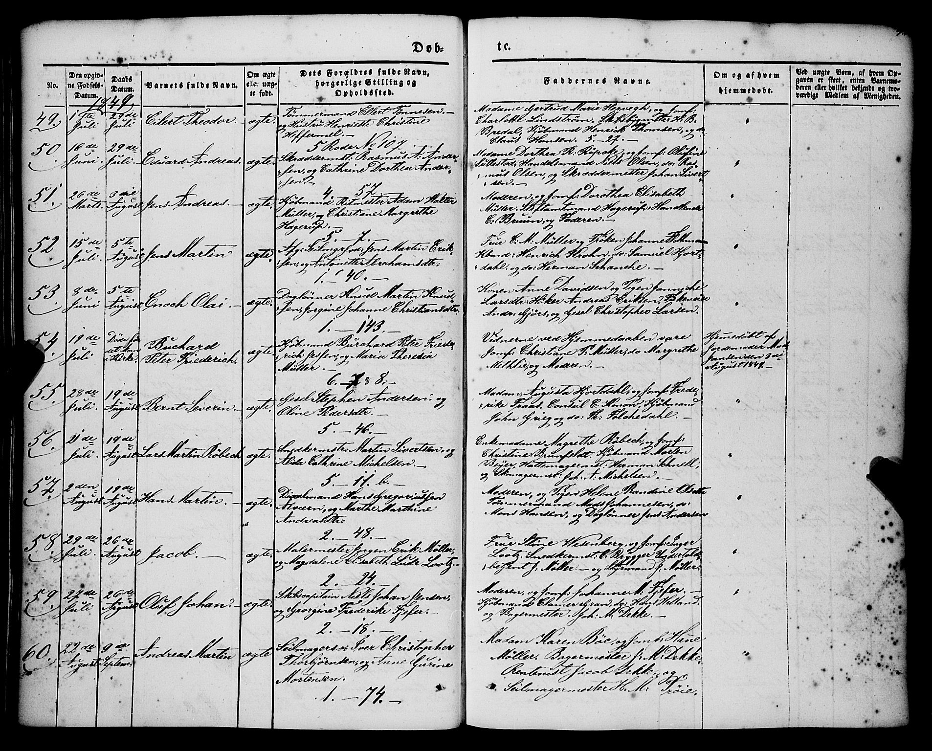 Nykirken Sokneprestembete, AV/SAB-A-77101/H/Haa/L0014: Parish register (official) no. B 1, 1844-1858, p. 45