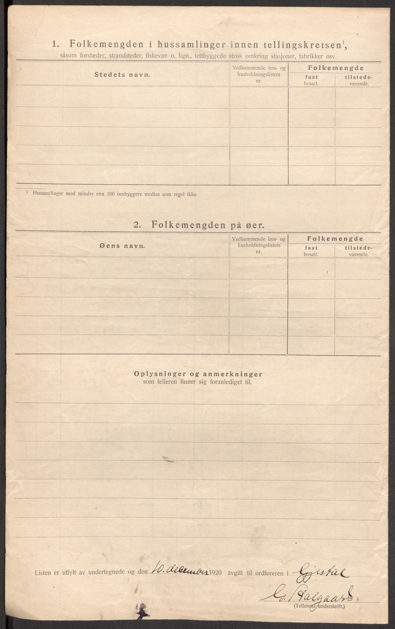 SAST, 1920 census for Gjesdal, 1920, p. 18