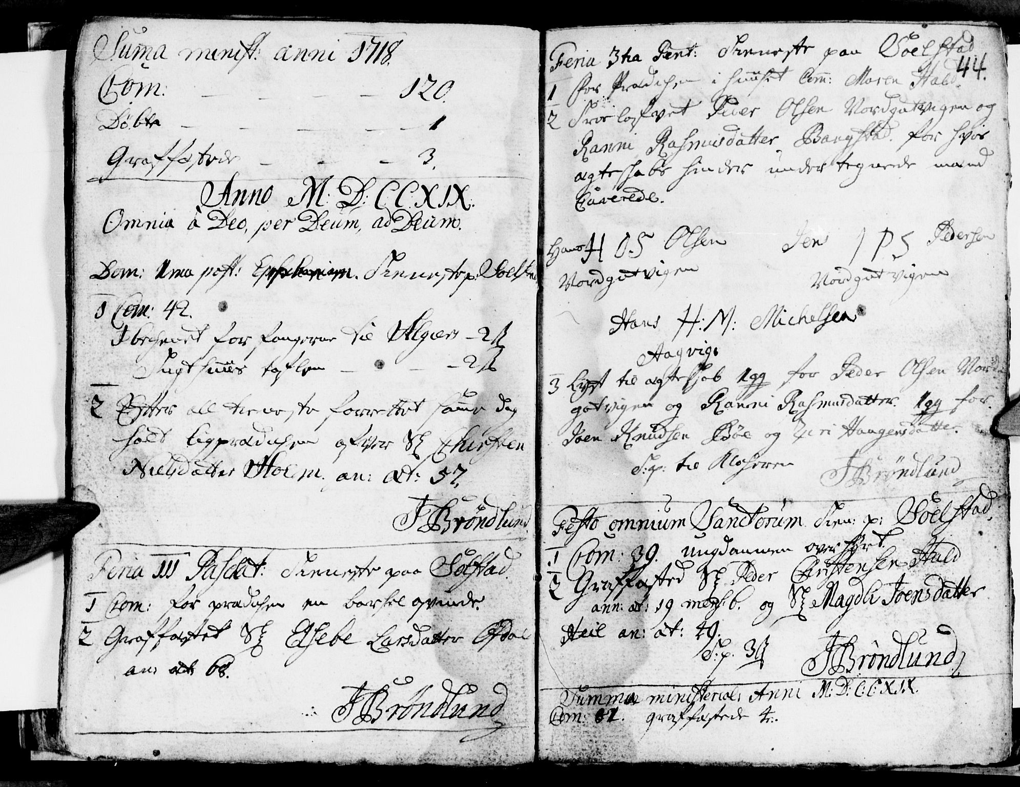 Ministerialprotokoller, klokkerbøker og fødselsregistre - Nordland, AV/SAT-A-1459/811/L0164: Parish register (official) no. 811A01, 1677-1762, p. 44