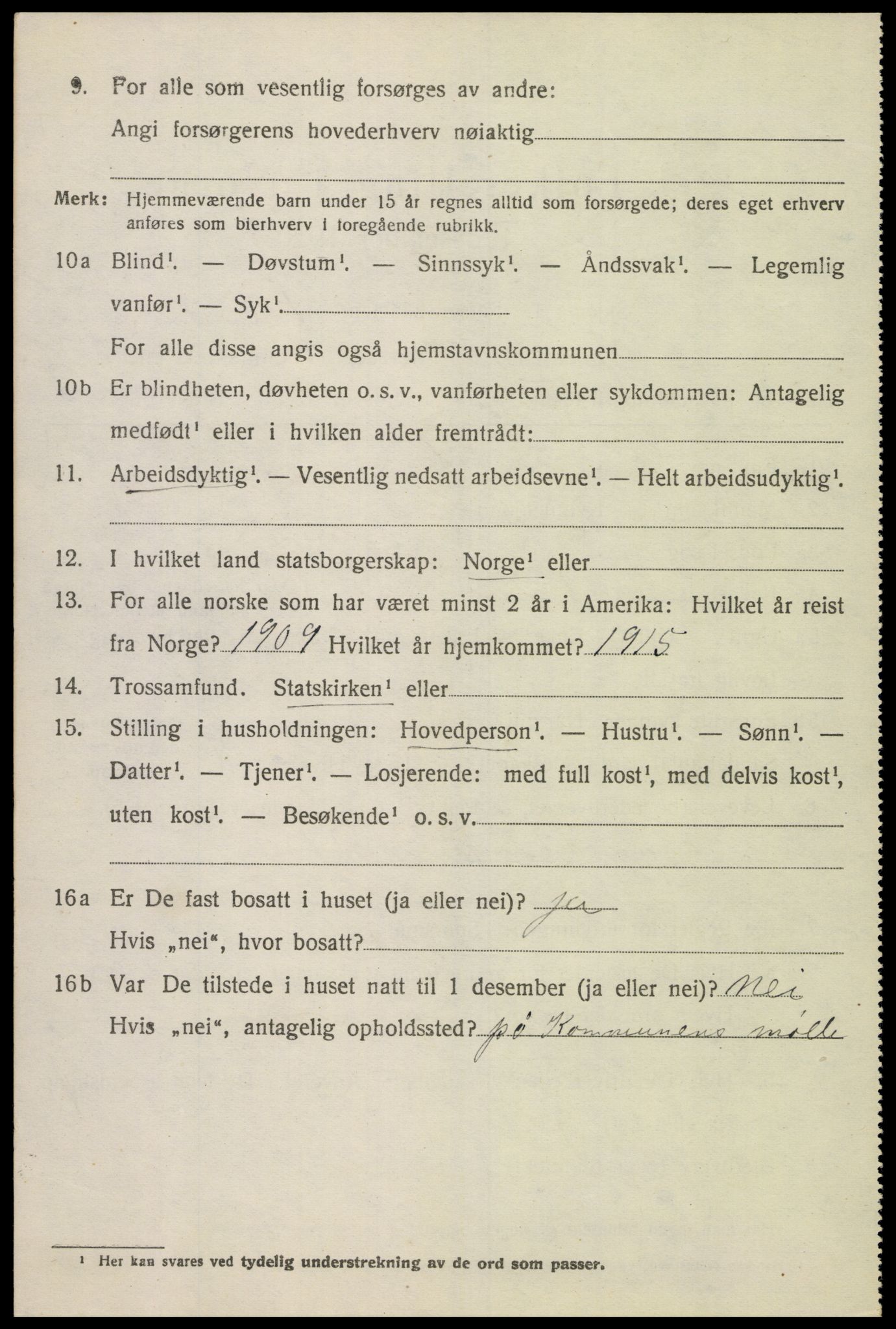SAK, 1920 census for Grindheim, 1920, p. 1394