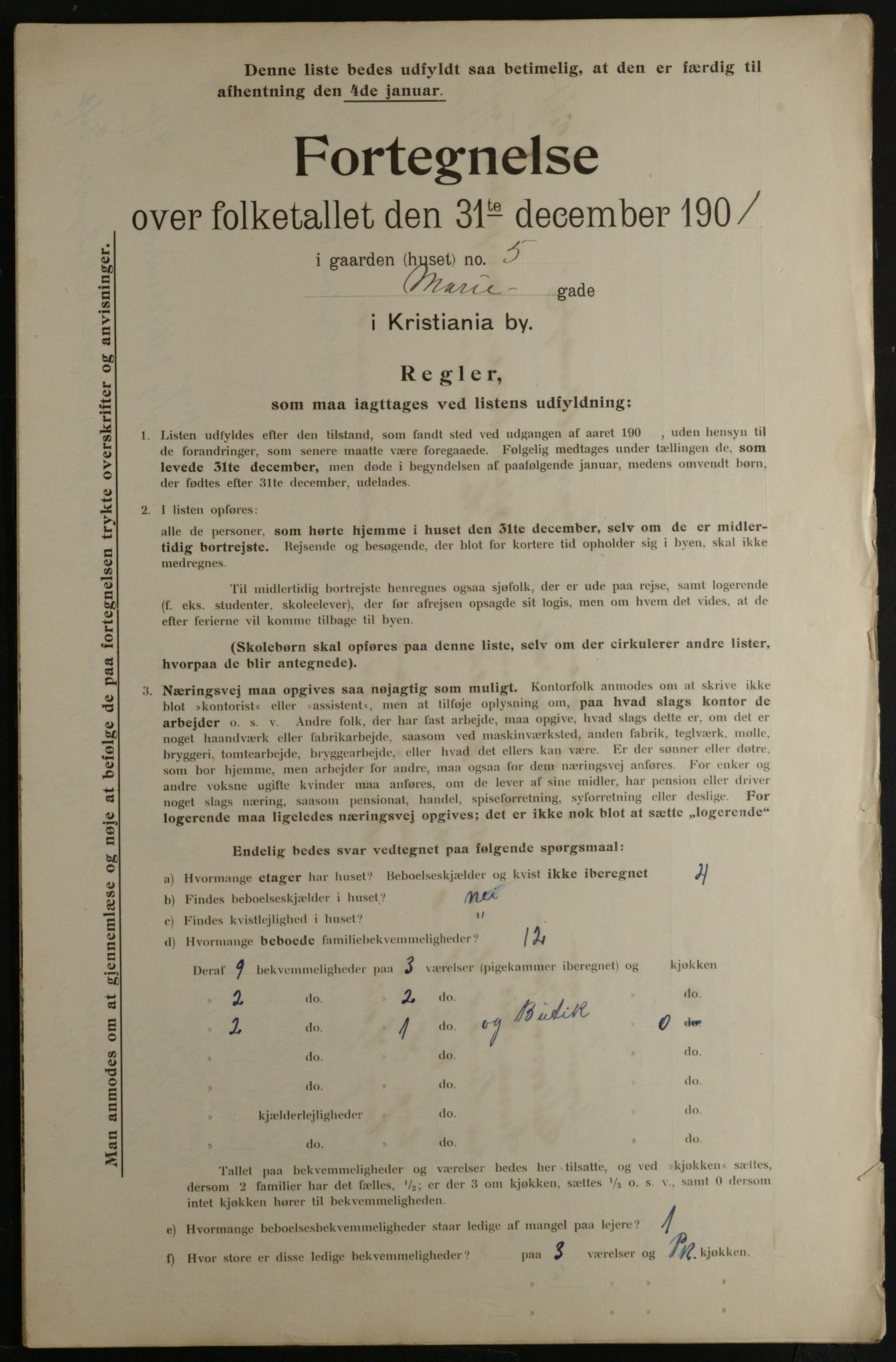 OBA, Municipal Census 1901 for Kristiania, 1901, p. 9728