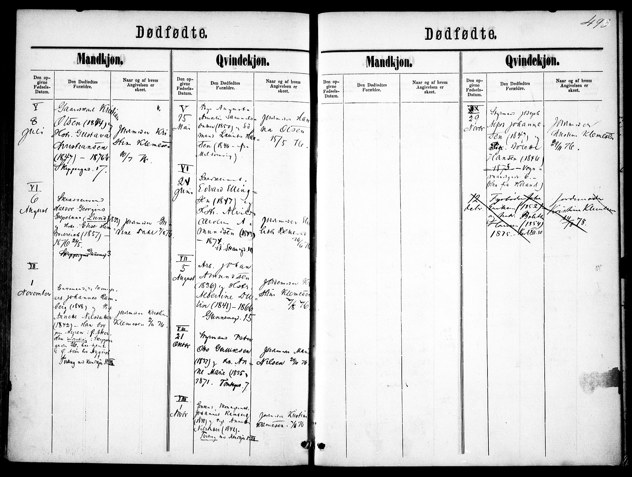 Oslo domkirke Kirkebøker, AV/SAO-A-10752/F/Fa/L0026: Parish register (official) no. 26, 1867-1884, p. 493