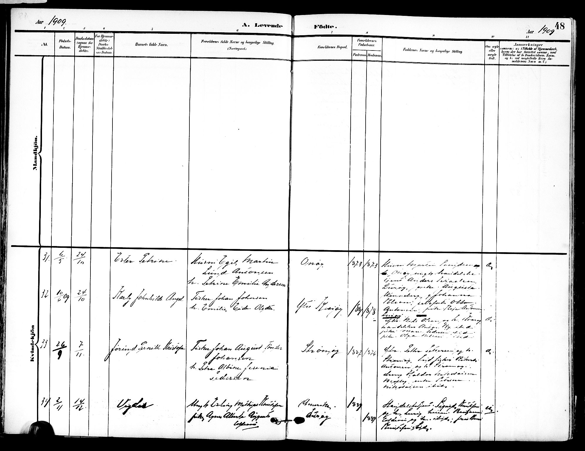 Ministerialprotokoller, klokkerbøker og fødselsregistre - Nordland, AV/SAT-A-1459/839/L0569: Parish register (official) no. 839A06, 1903-1922, p. 48