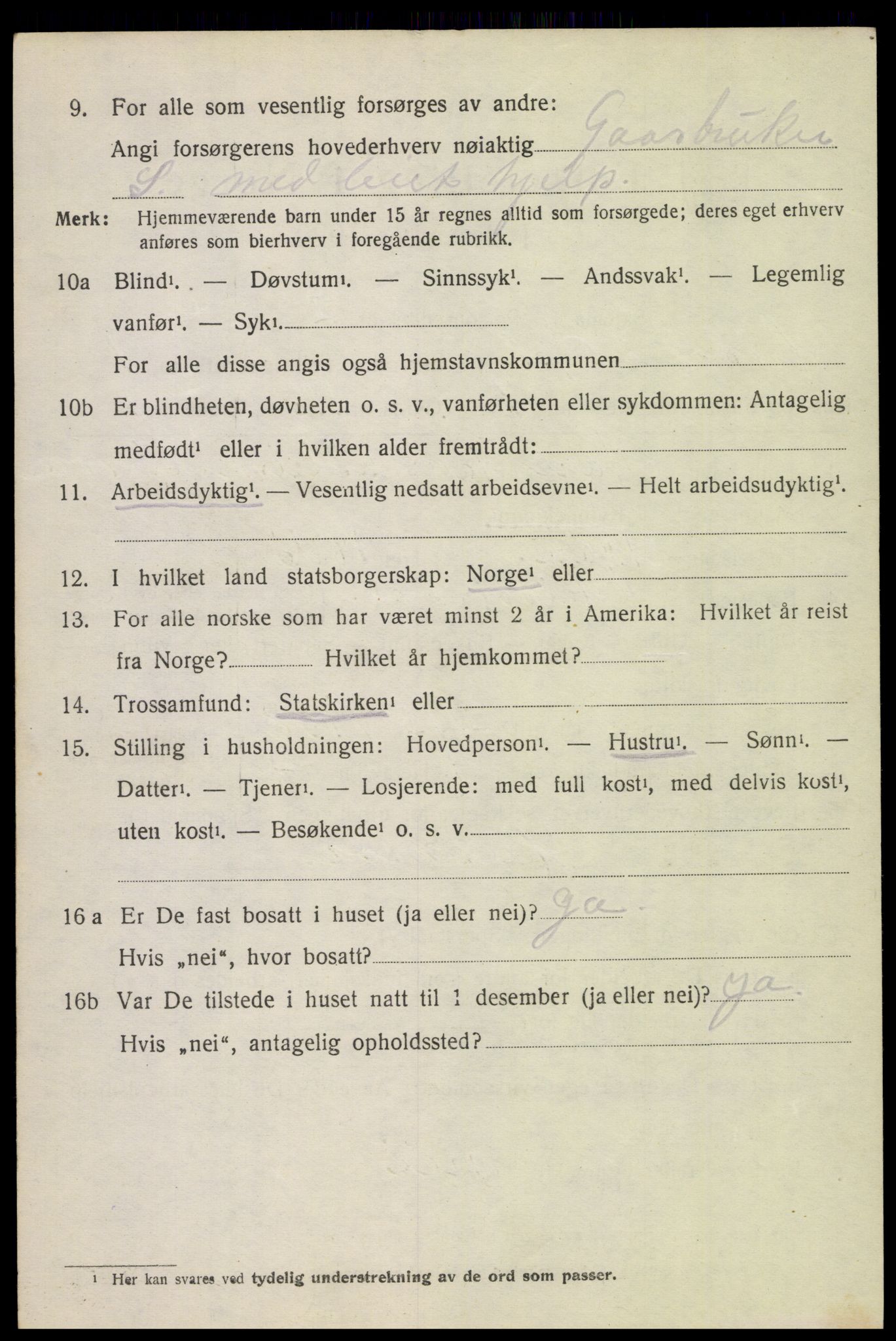 SAH, 1920 census for Heidal, 1920, p. 499