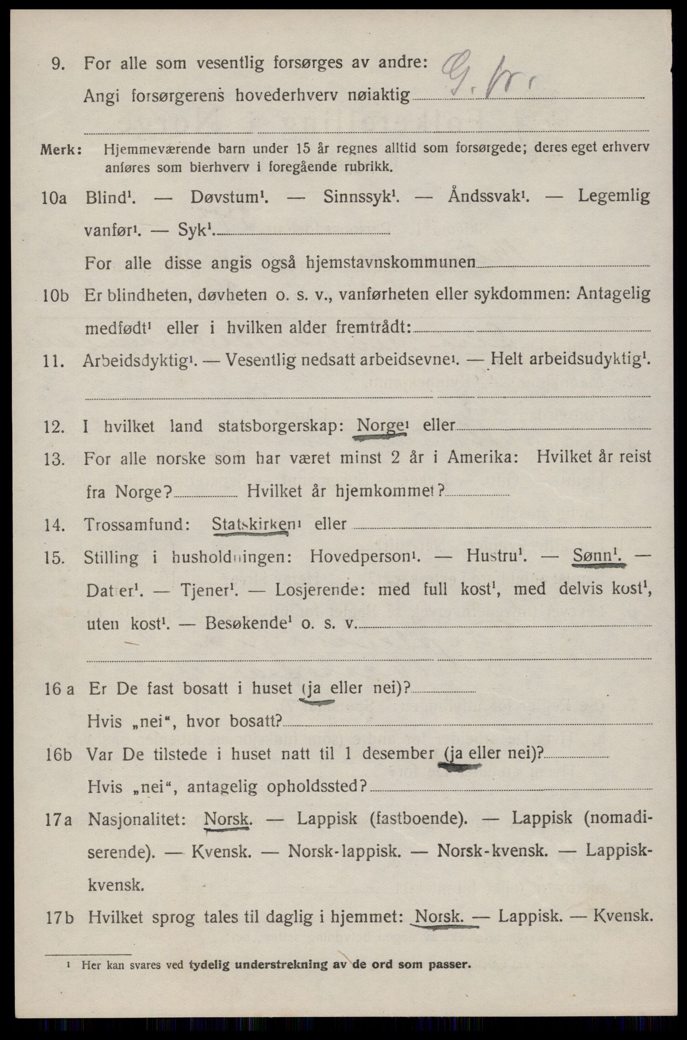 SAT, 1920 census for Buksnes, 1920, p. 5762