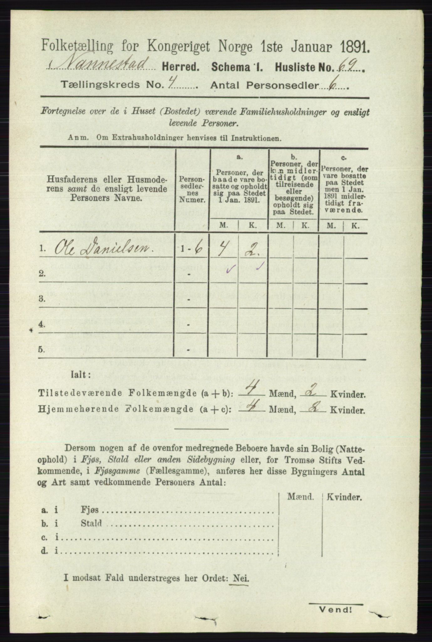 RA, 1891 census for 0238 Nannestad, 1891, p. 2049